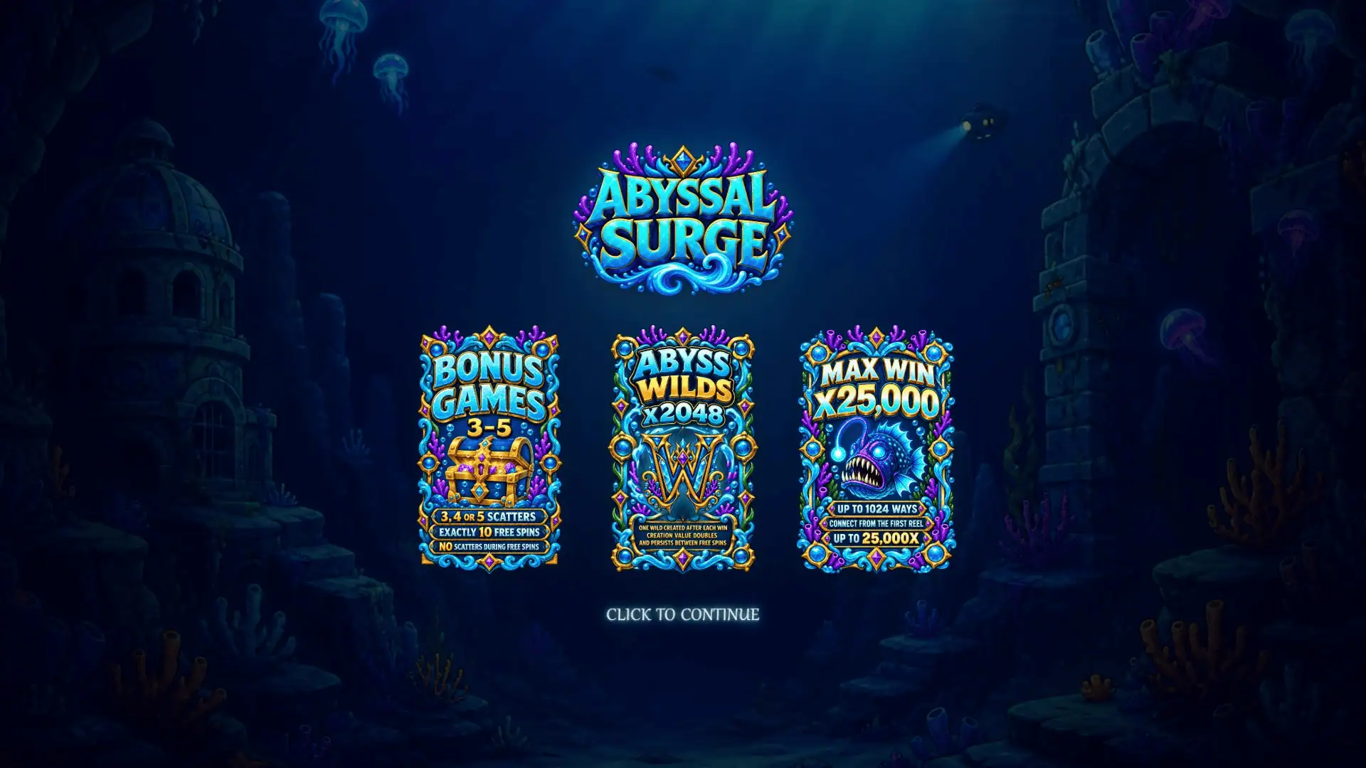 Abyssal Surge slot intro screen