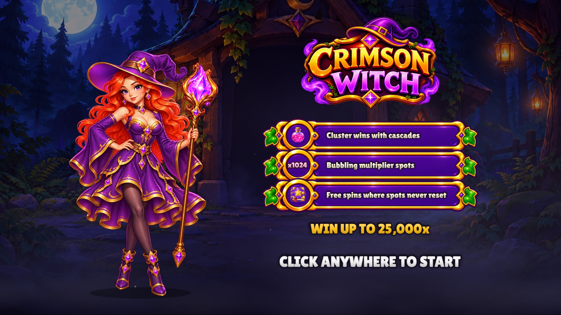 Crimson Witch slot intro screen
