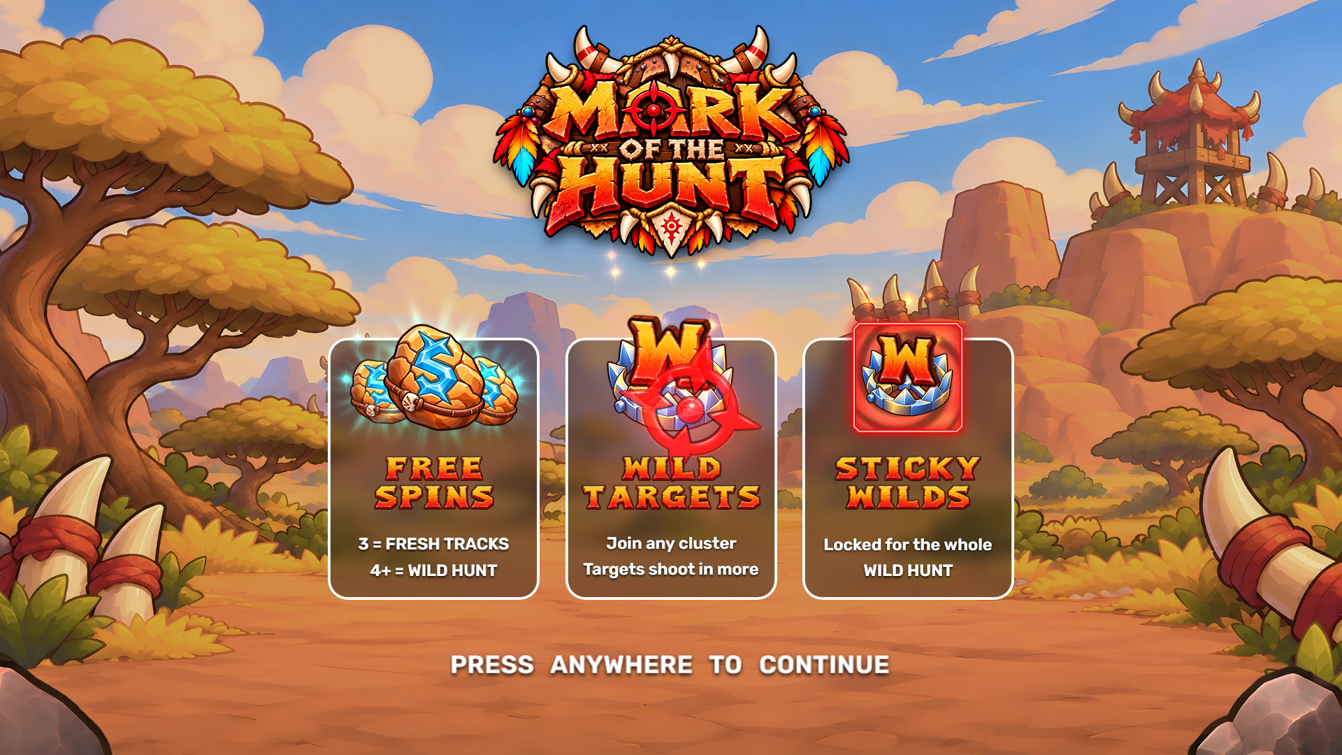 Mark of the Hunt slot intro screen
