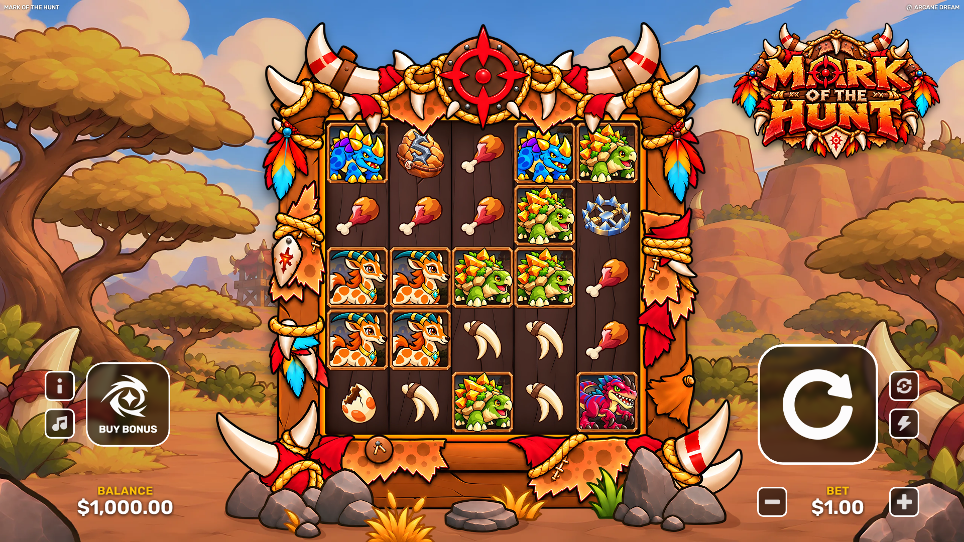Mark of the Hunt slot gameplay reels