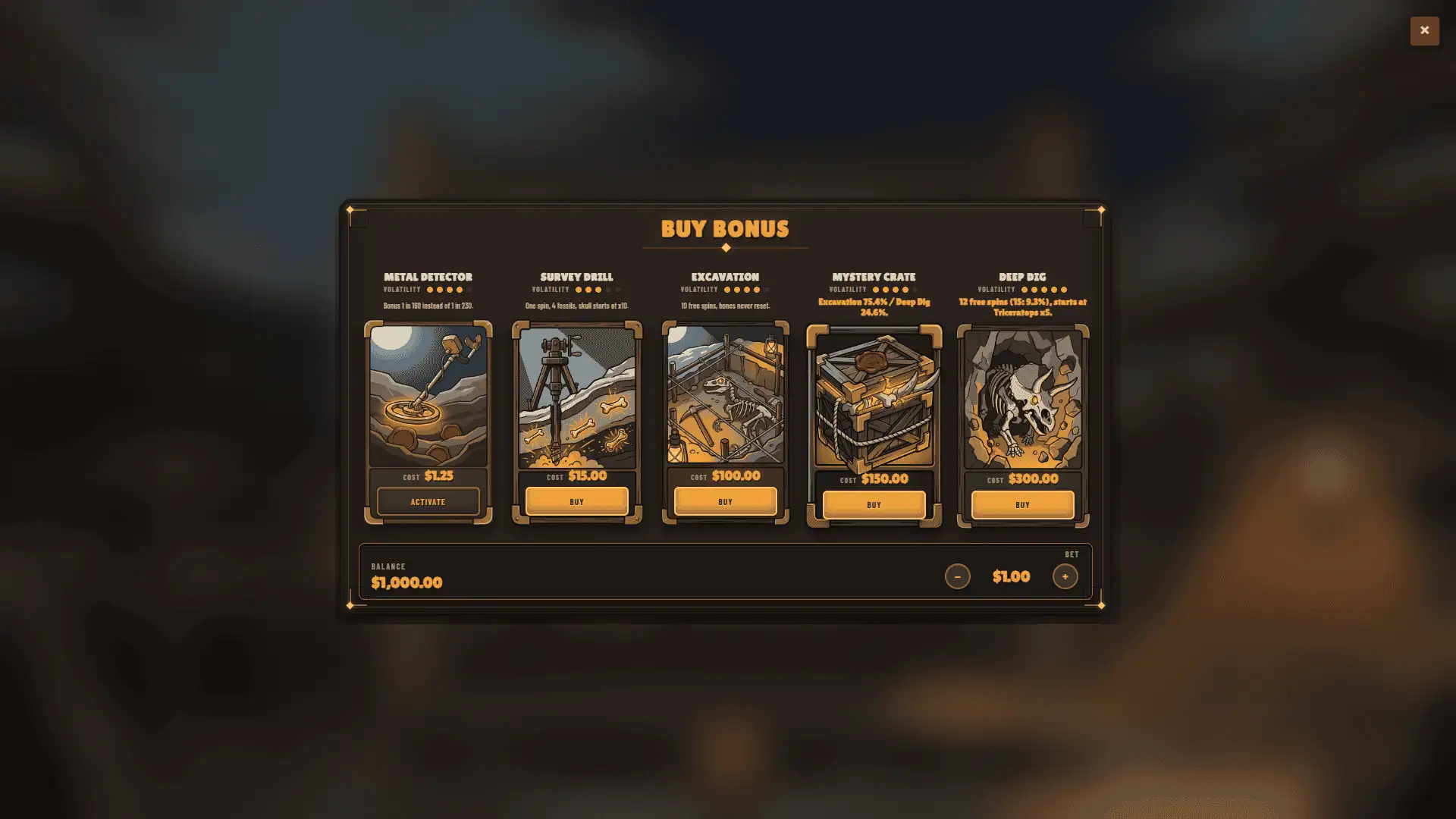 Strata bonus buy menu