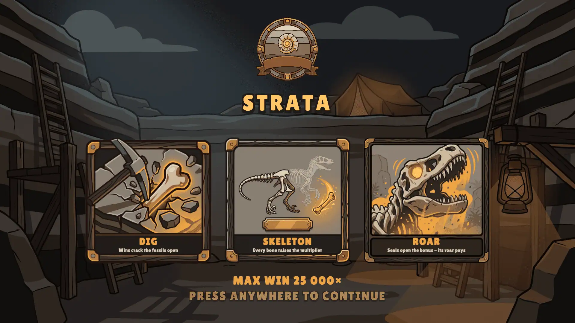 Strata slot intro screen
