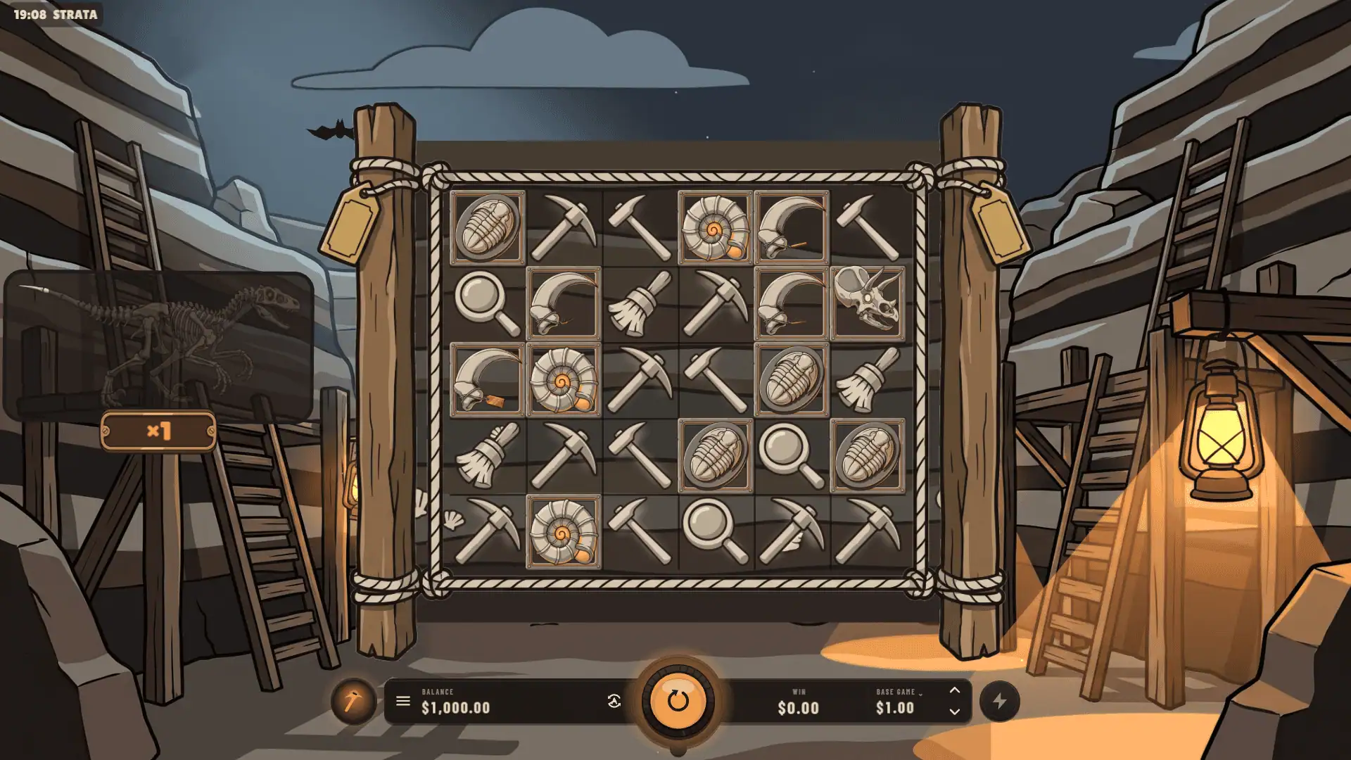Strata slot gameplay reels