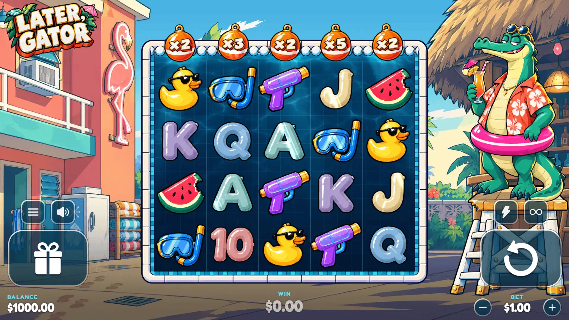 Later Gator slot gameplay reels