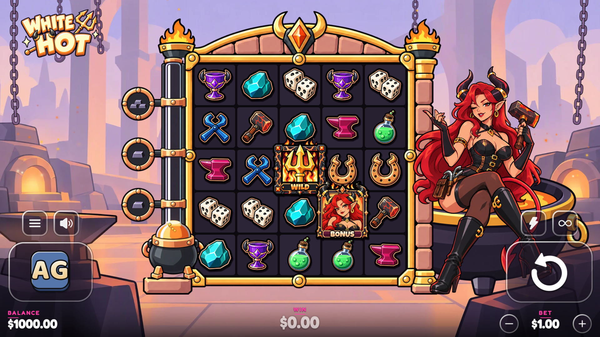 White Hot slot gameplay reels
