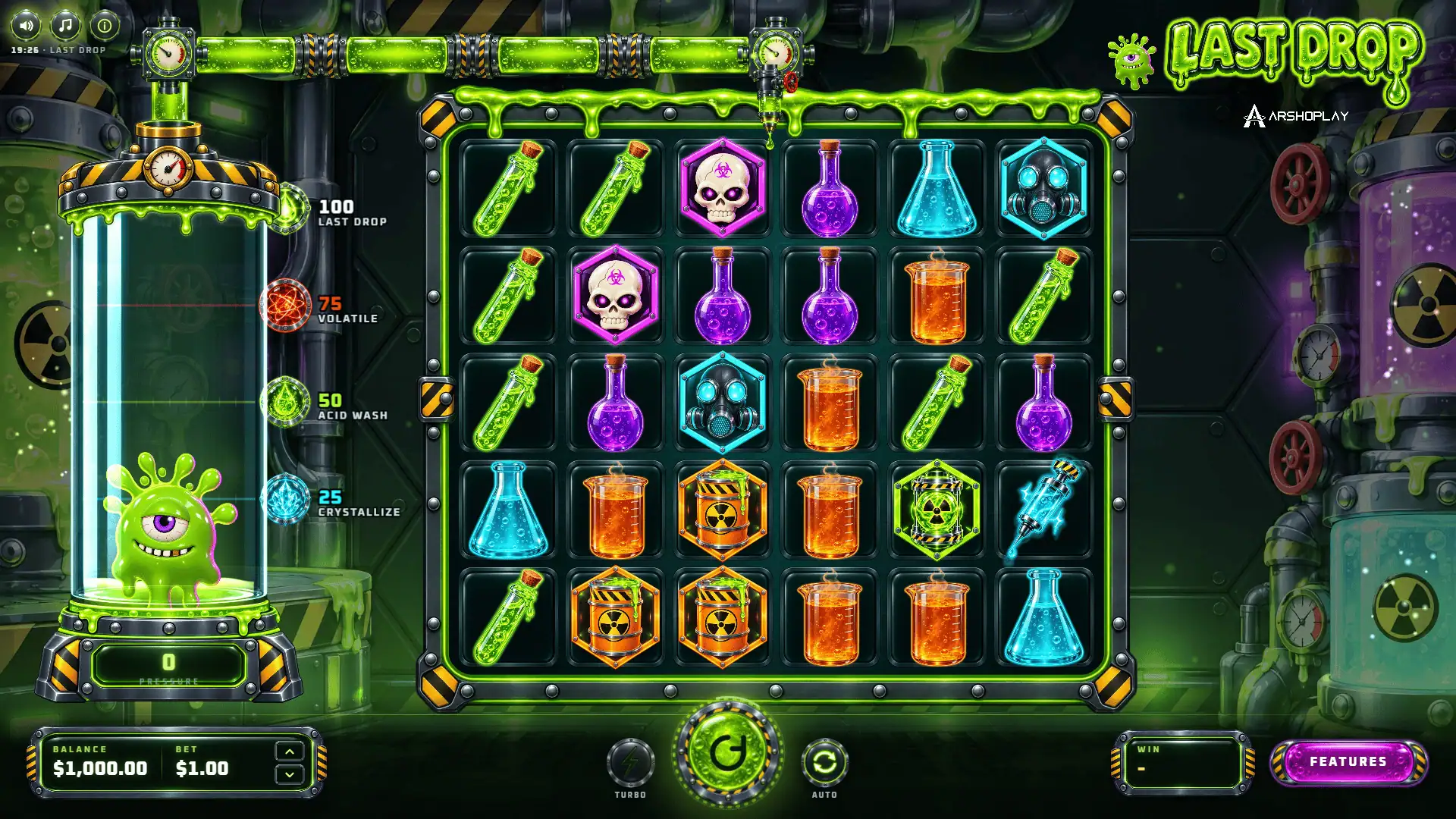 Last Drop slot gameplay reels
