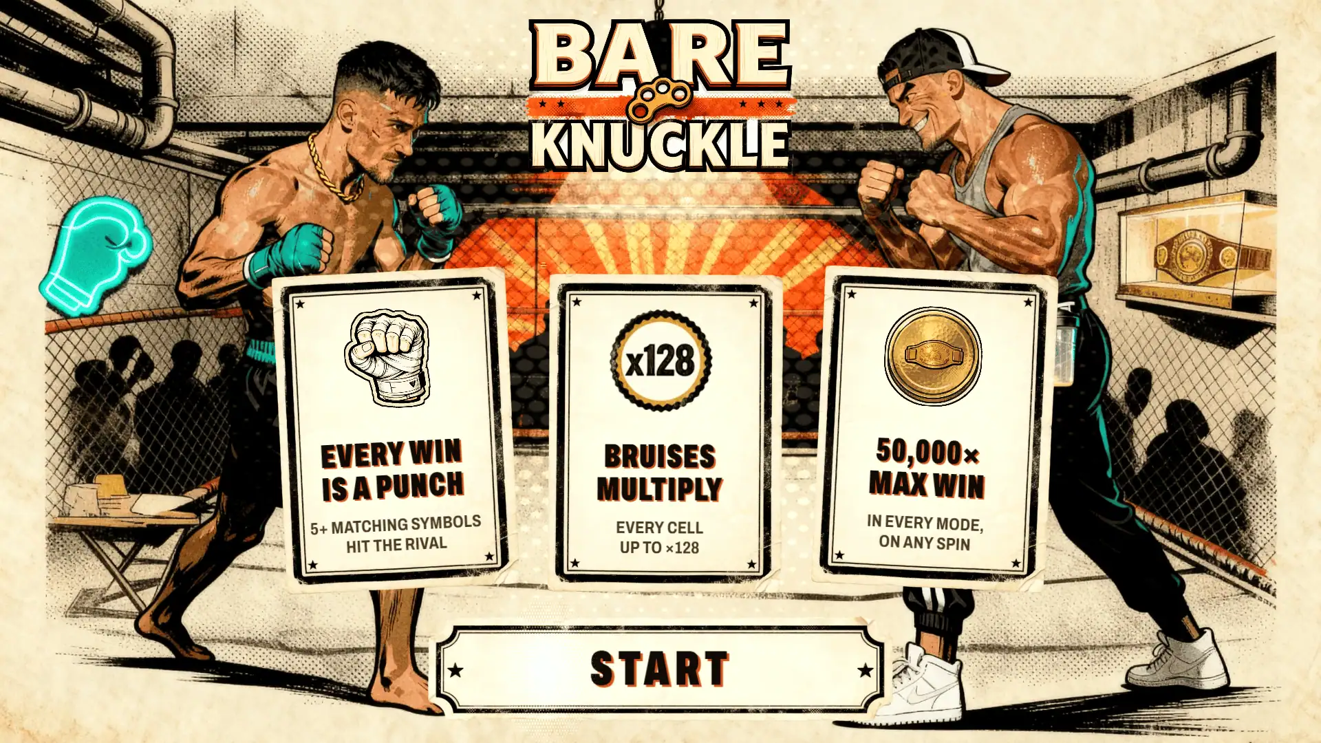 Bare Knuckle slot intro screen