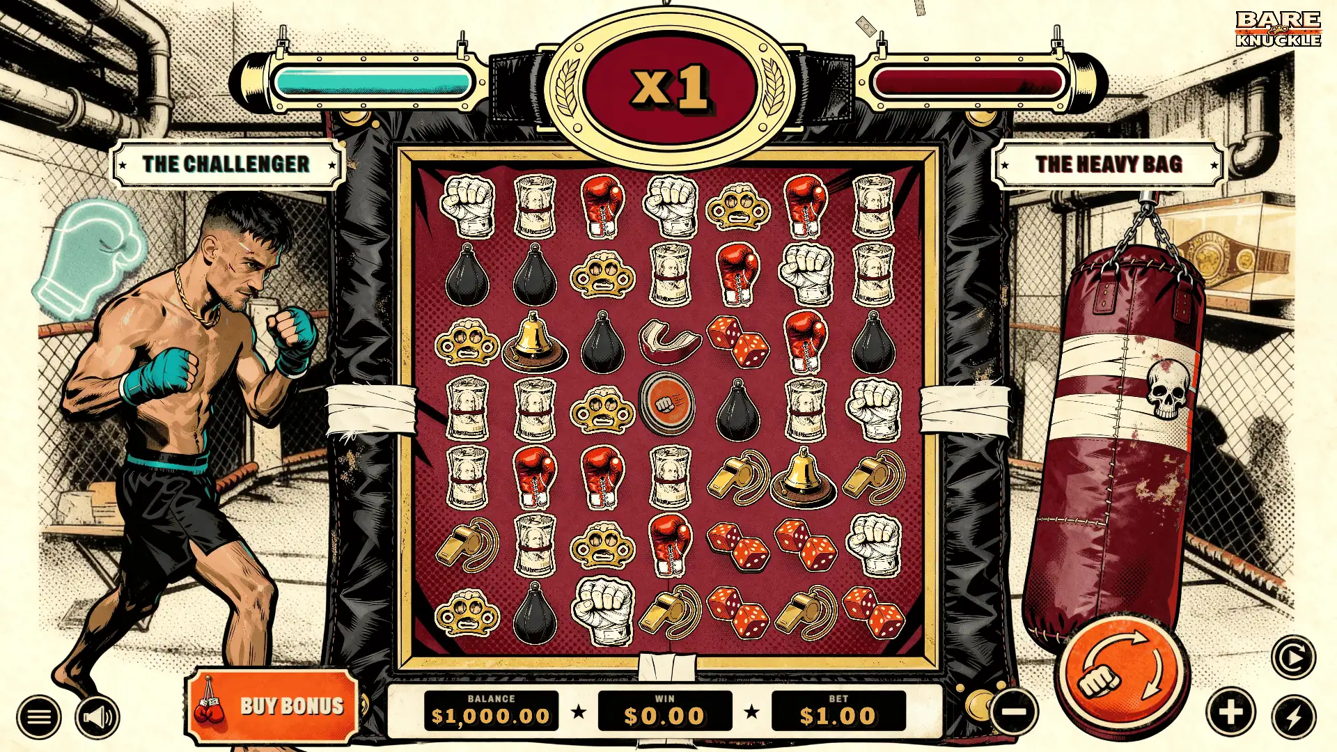 Bare Knuckle slot gameplay reels