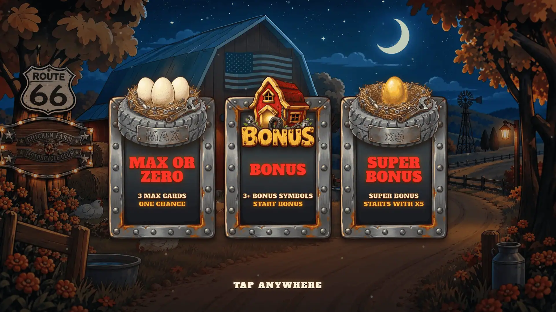 Chicken Club slot intro screen