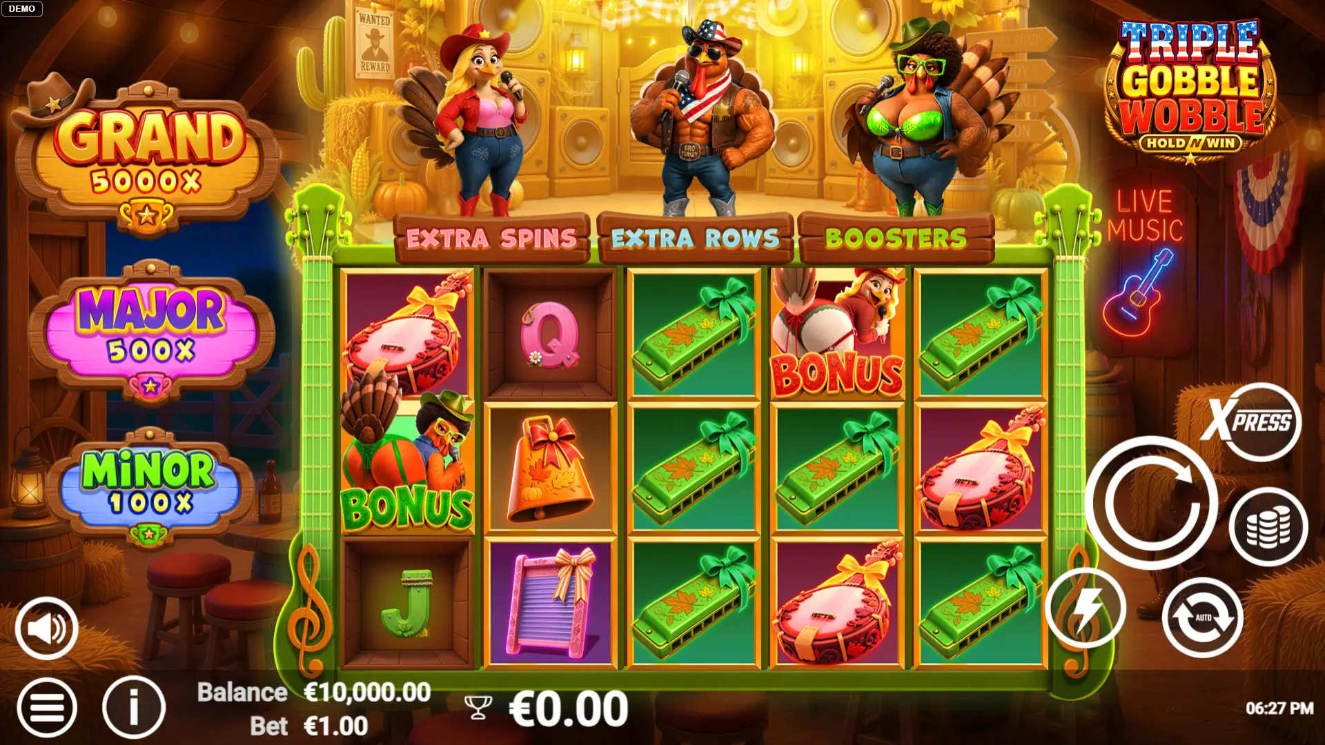 Triple Gobble Wobble slot gameplay reels