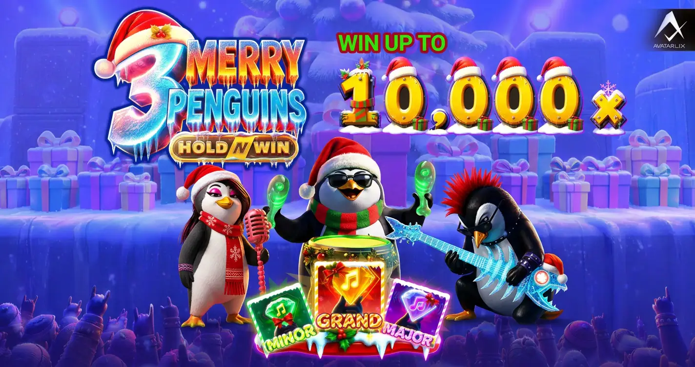 3 Merry Penguins Slot Demo by AvatarUX slot cover image