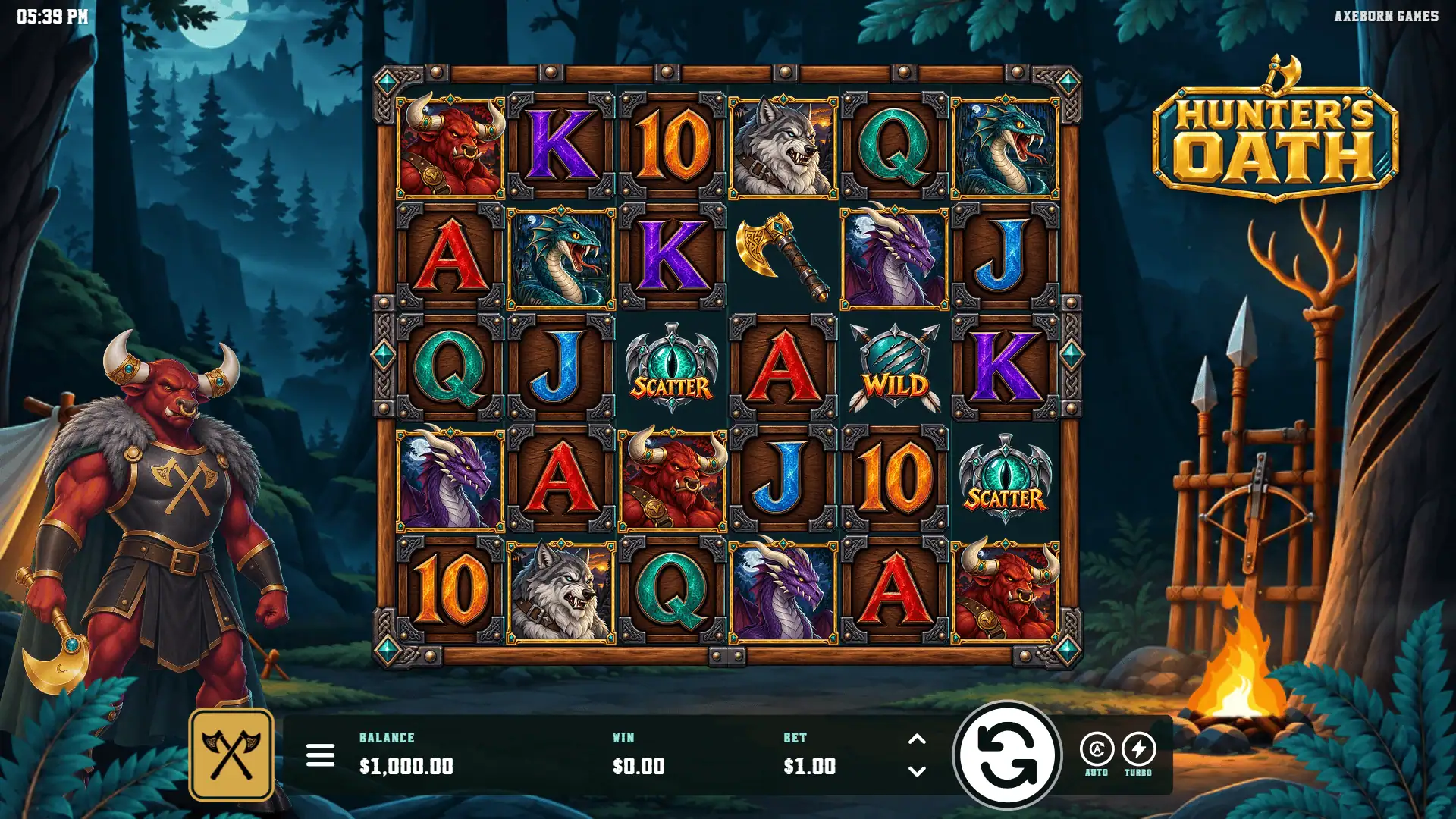 Hunter's Oath slot gameplay reels