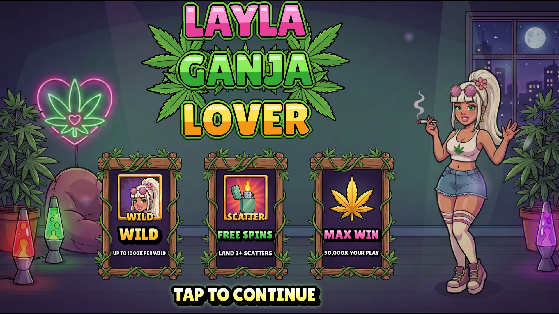 Layla Ganja Lover slot intro screen