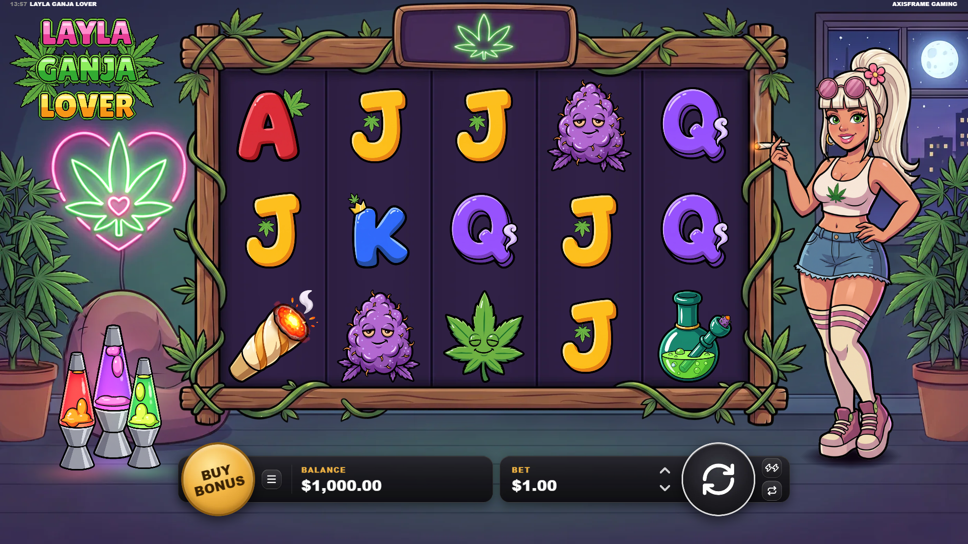 Layla Ganja Lover slot gameplay reels