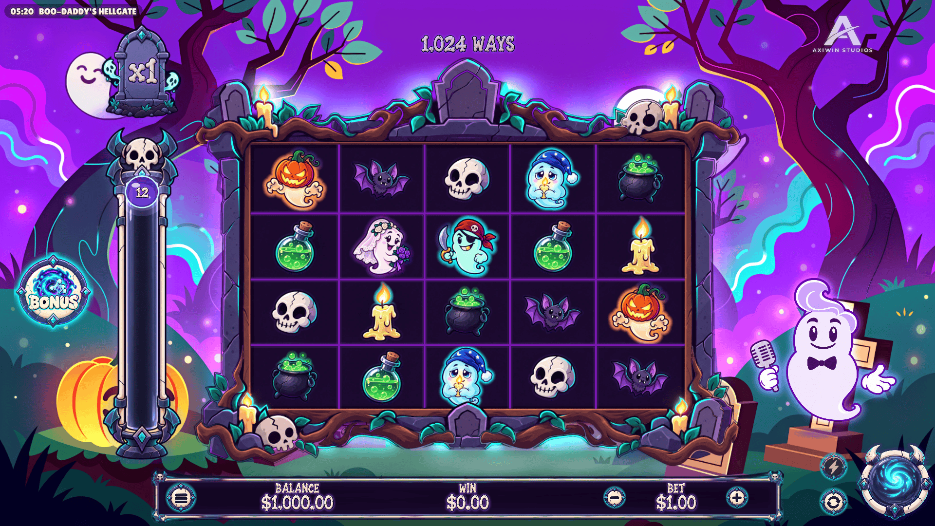 Boo-Daddy's Hellgate slot gameplay reels