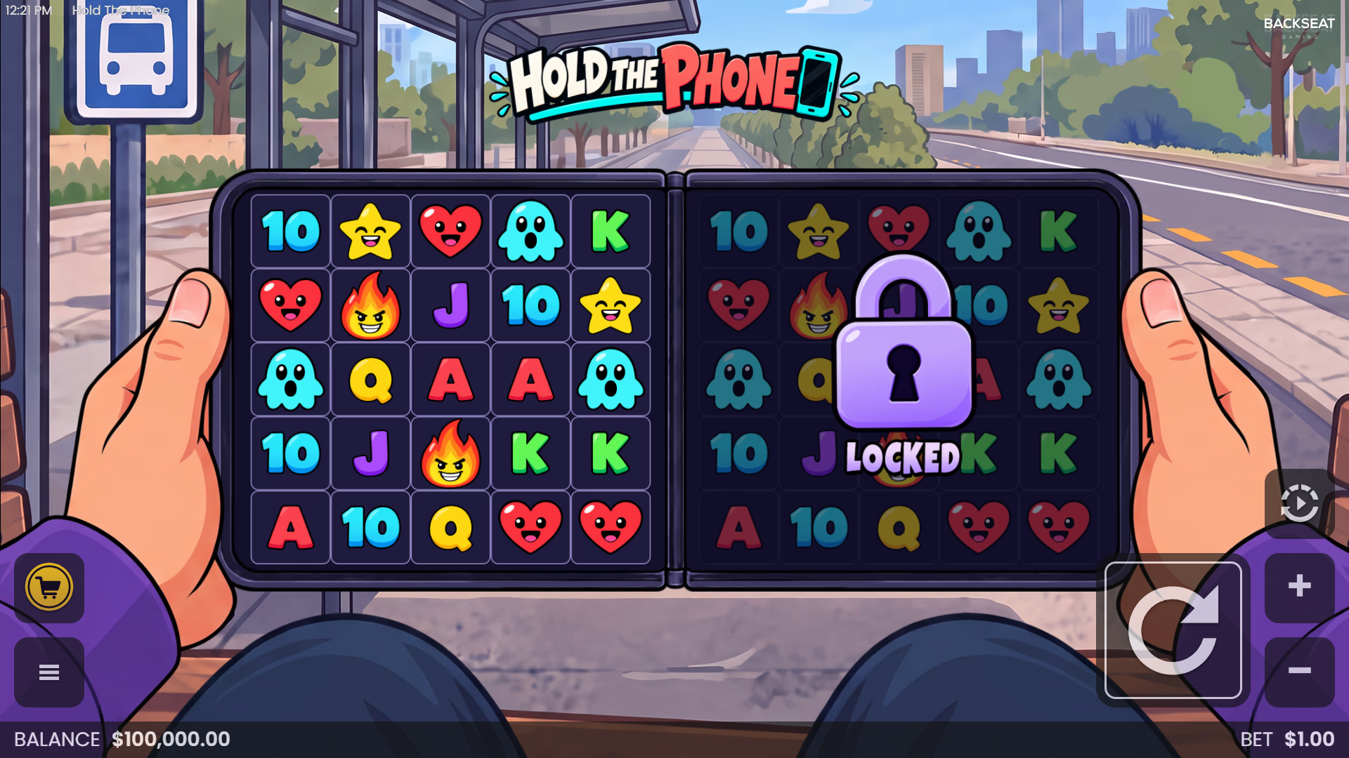 Hold The Phone slot gameplay reels