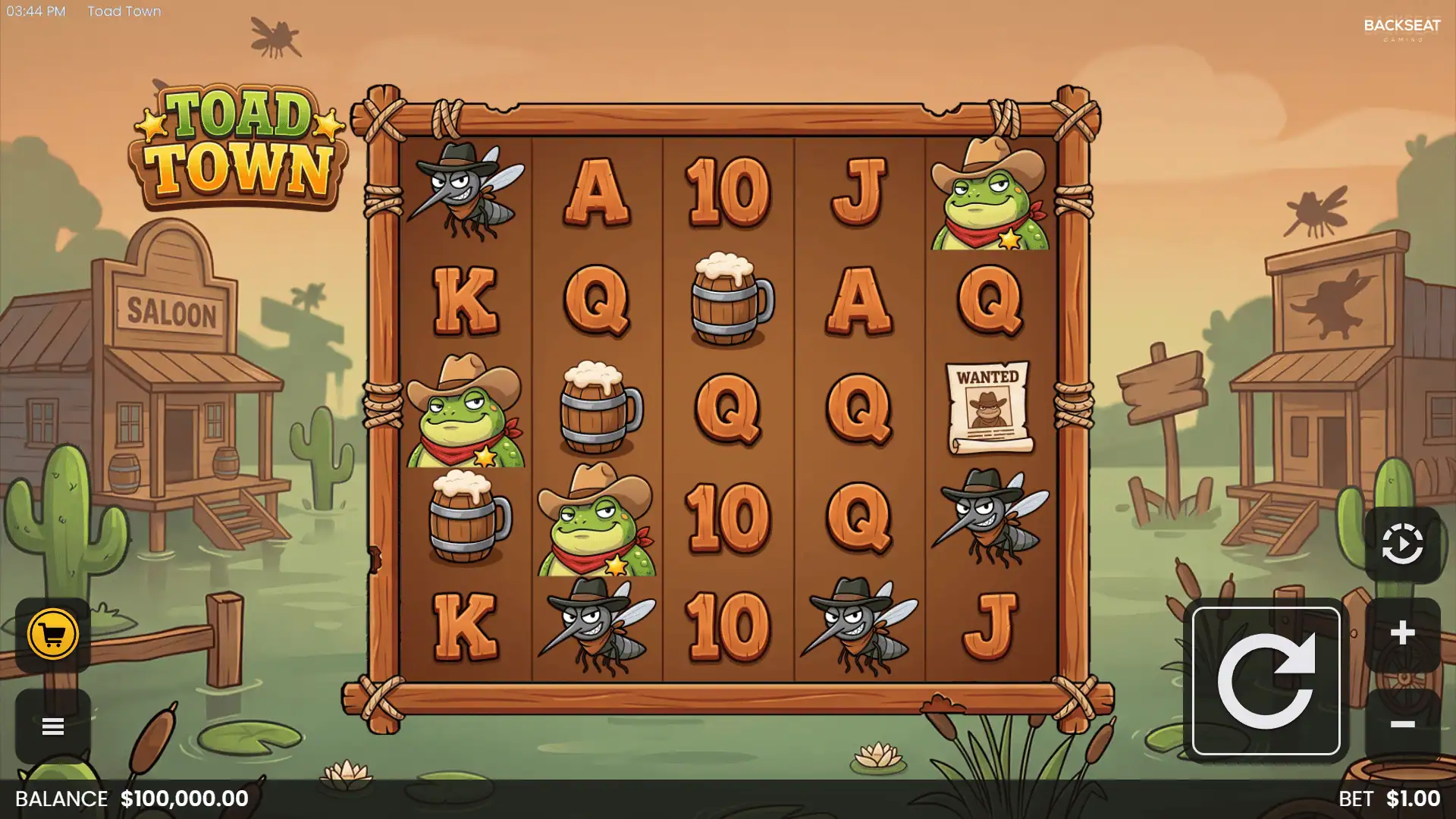 Toad Town slot gameplay reels