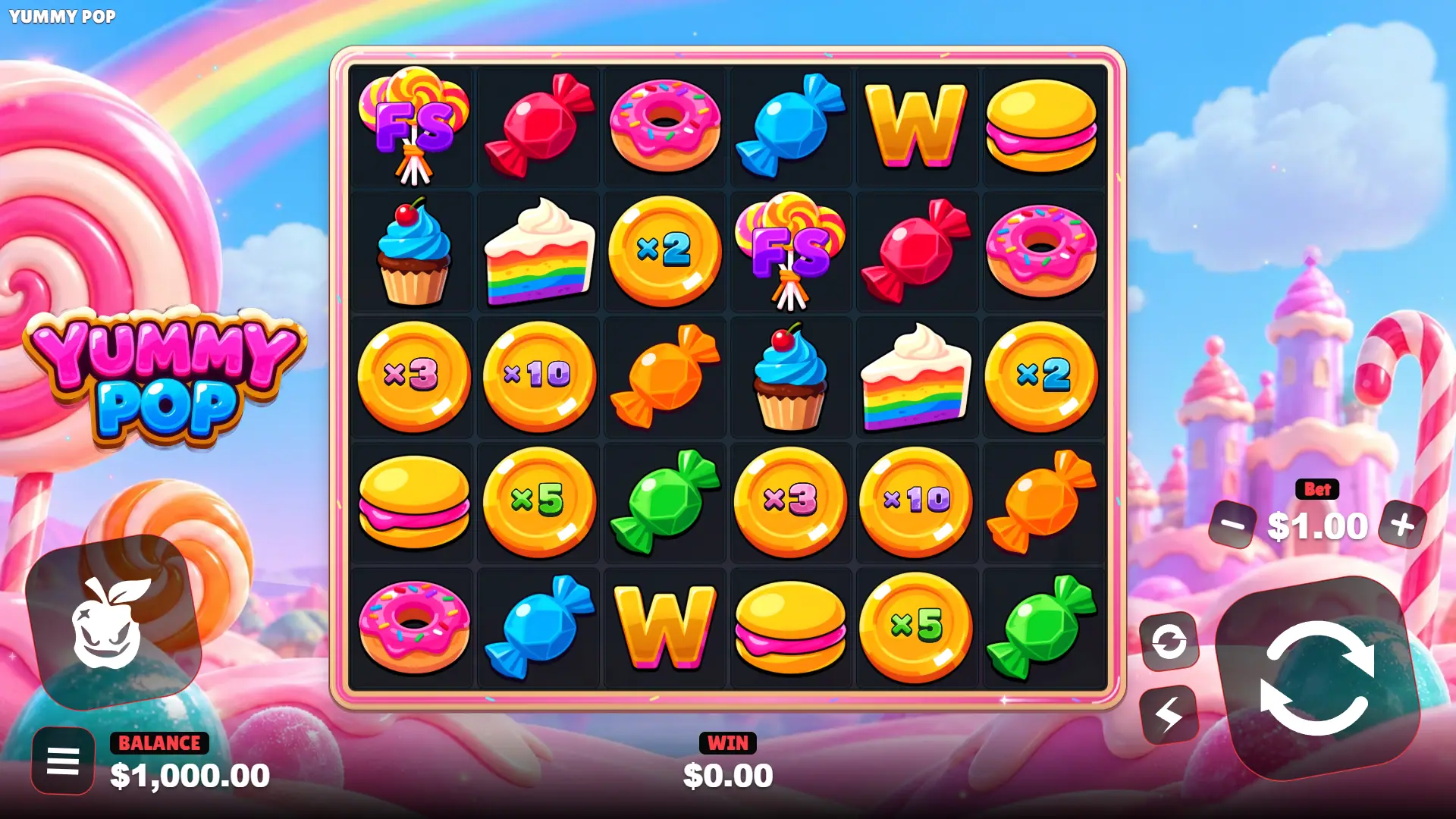 Yummy Pop candy grid