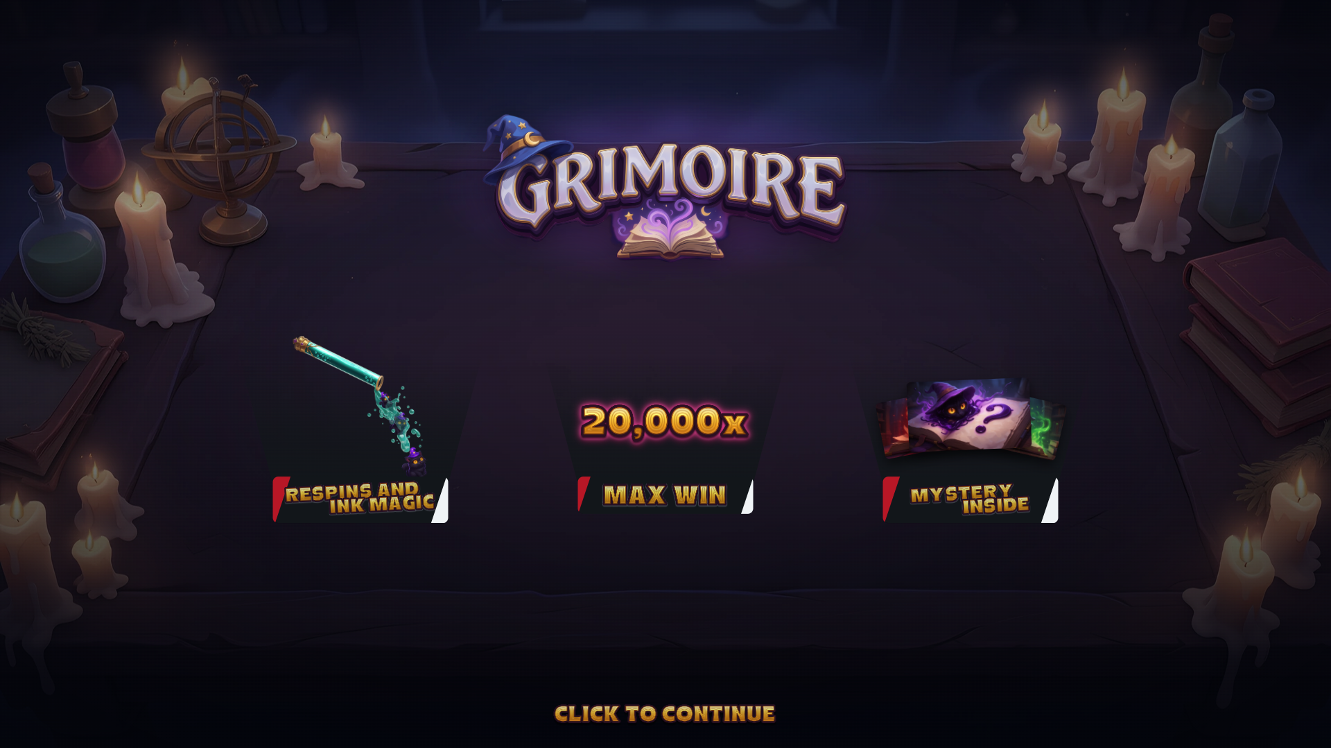 Grimoire slot intro screen