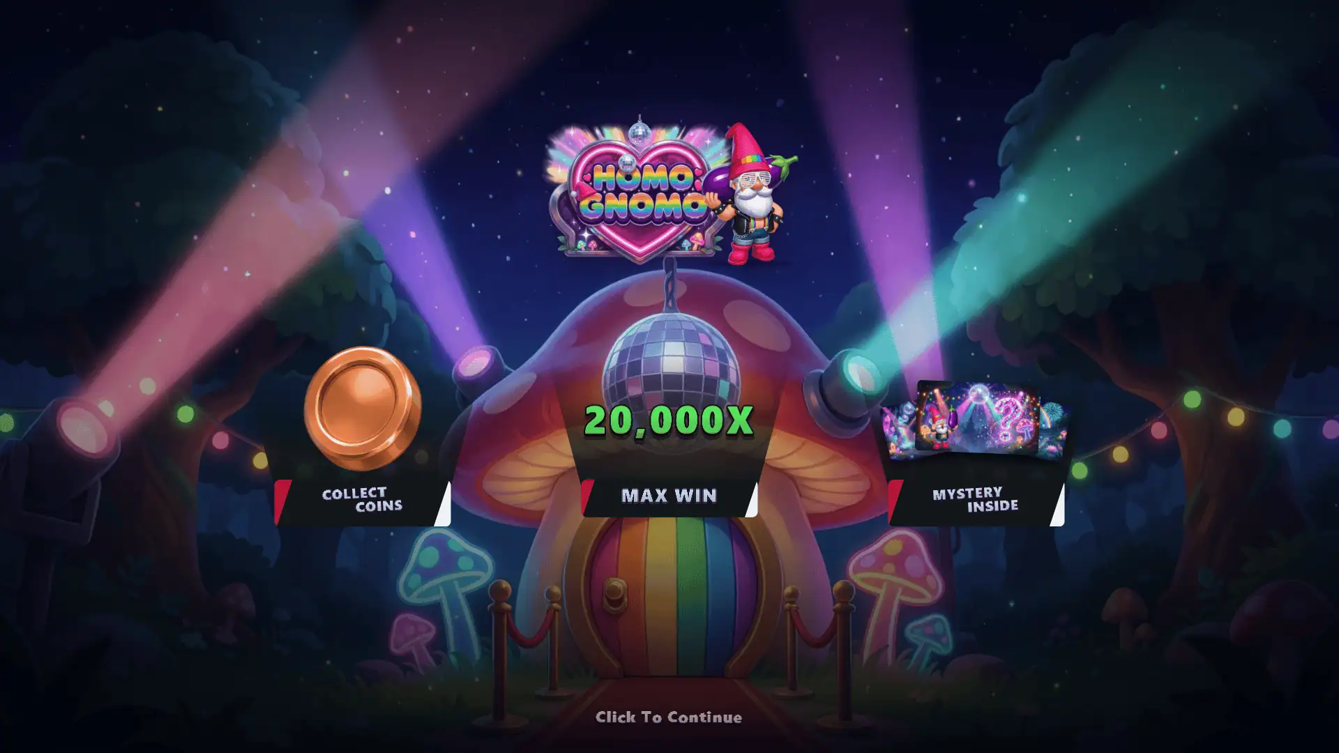 Homo Gnomo slot intro screen