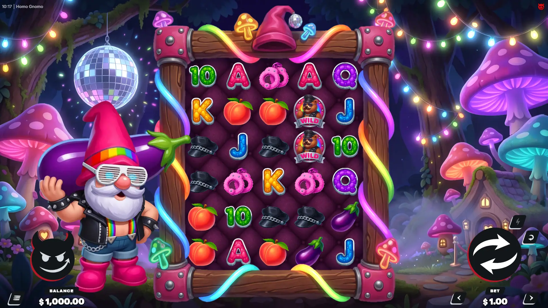 Homo Gnomo slot gameplay reels