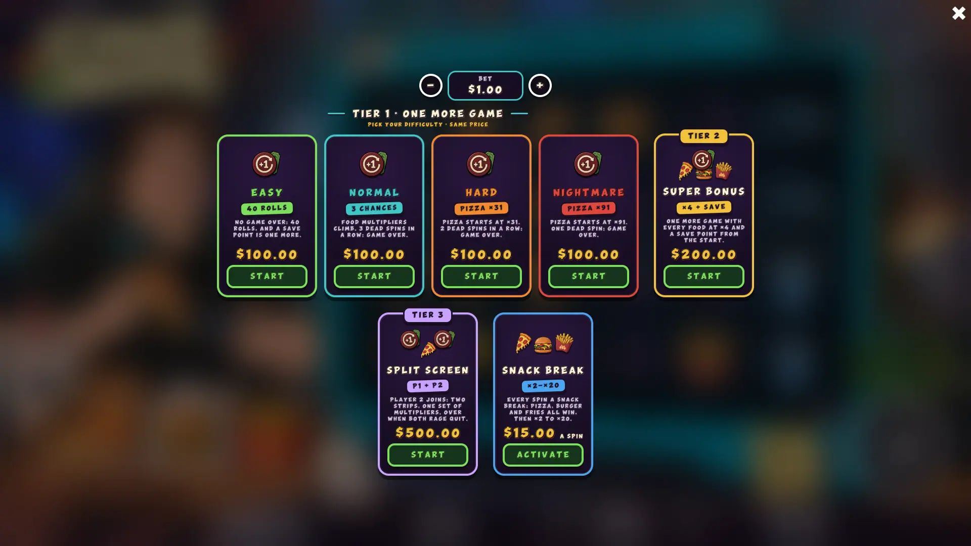 Chud Mode bonus buy menu