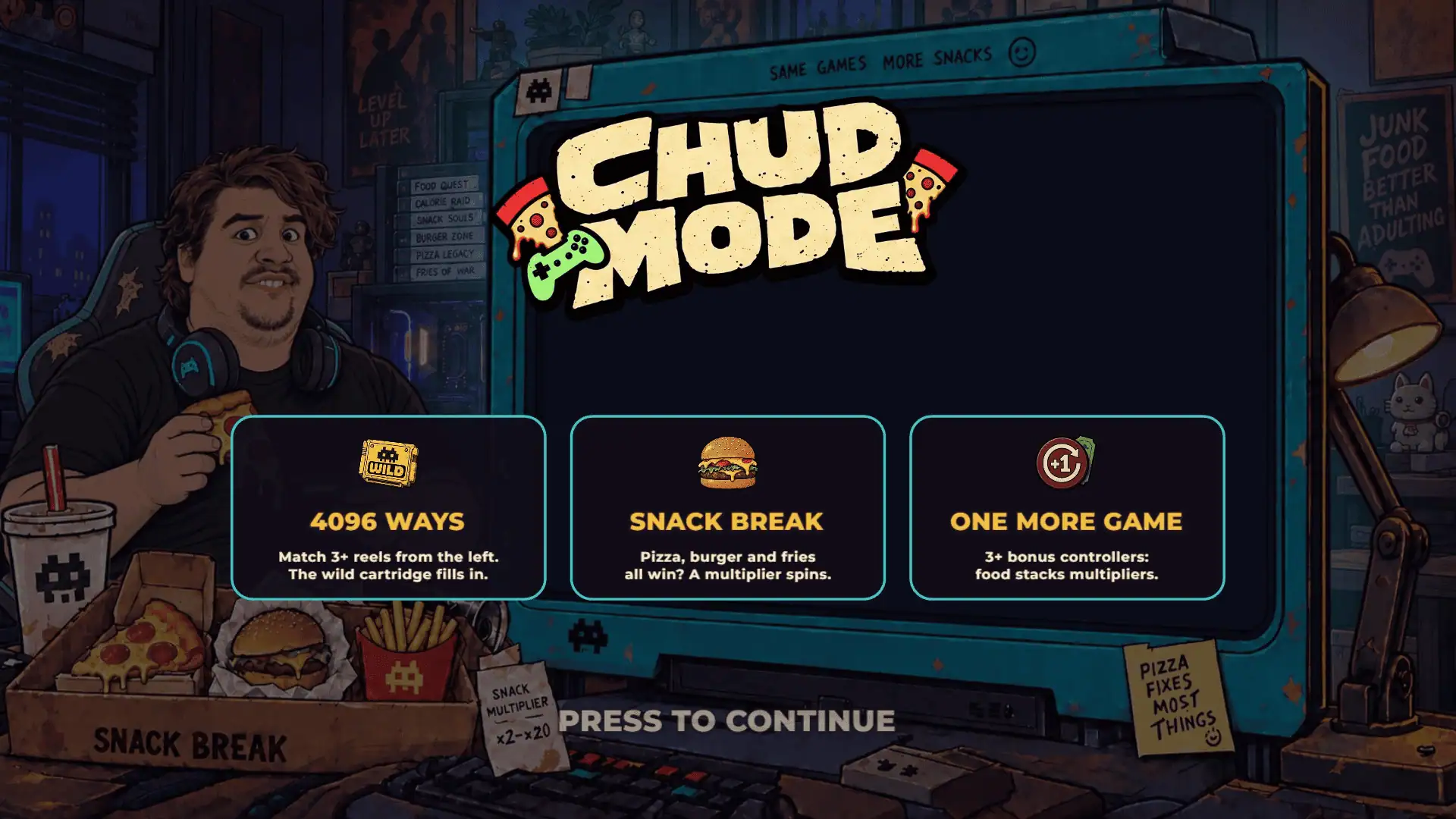 Chud Mode slot intro screen