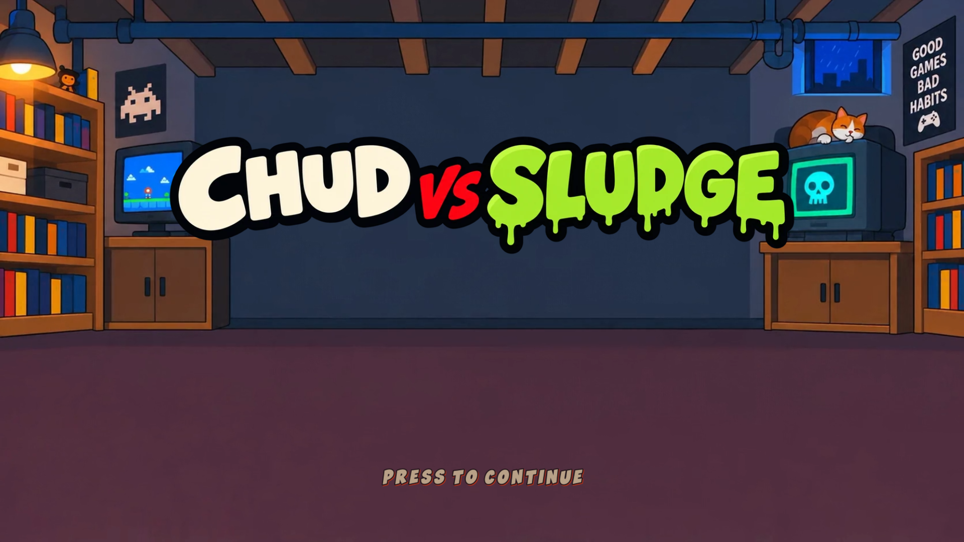 Chud vs Sludge slot intro screen