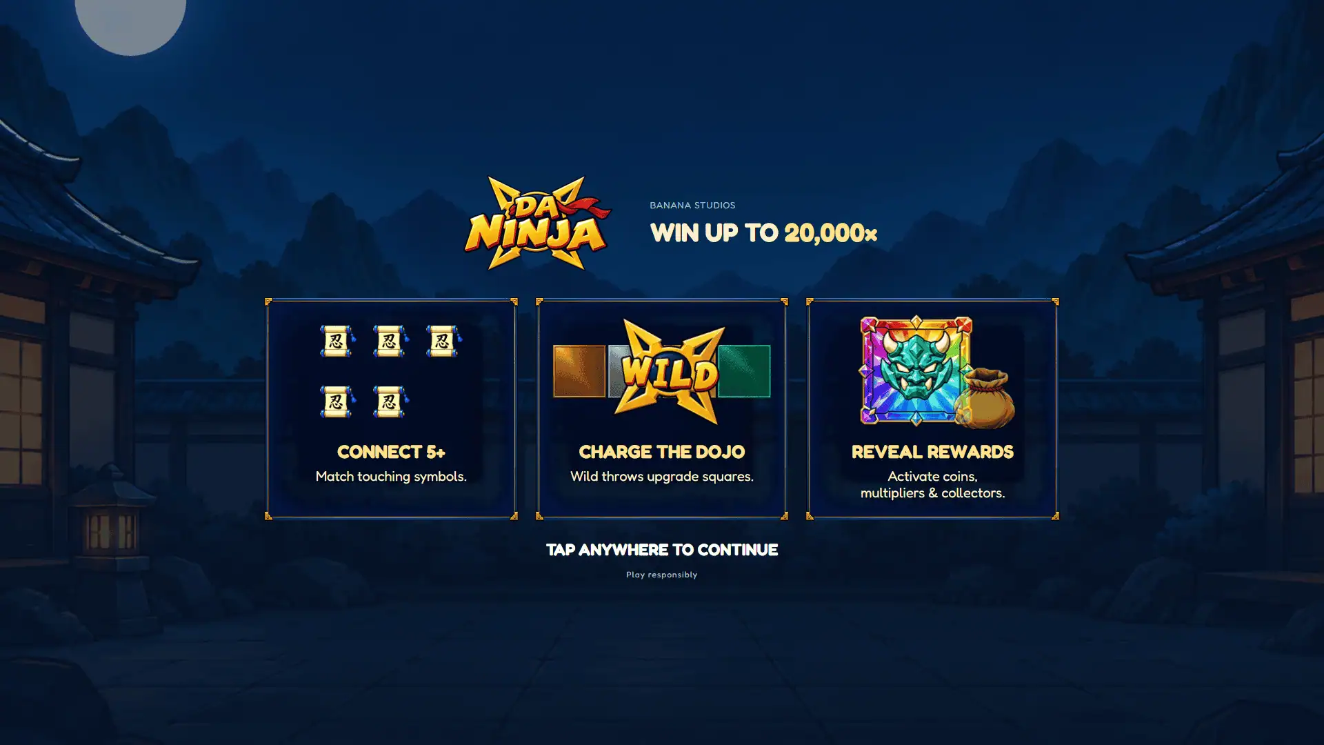 Da Ninja slot intro screen