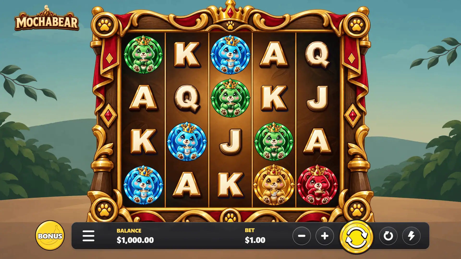 Mochabear slot gameplay reels