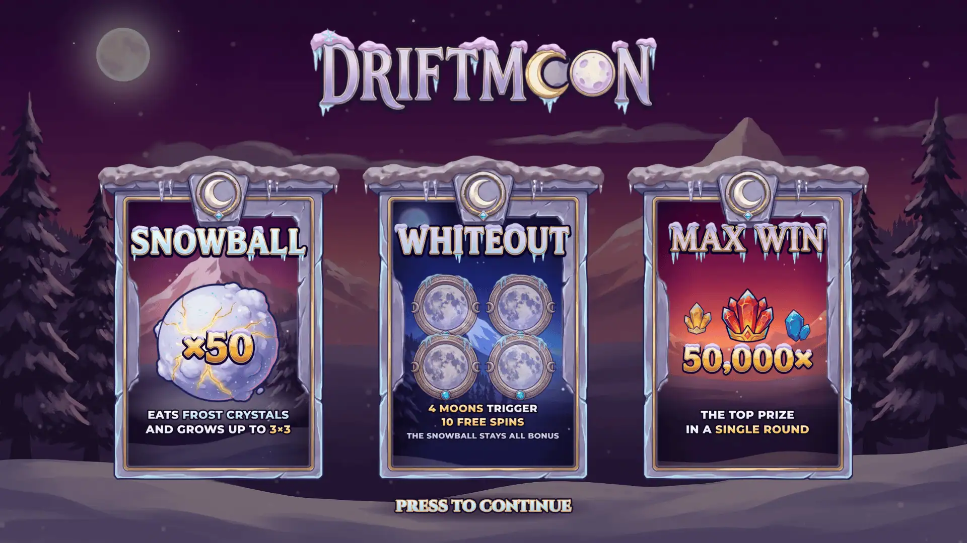 Driftmoon slot intro screen