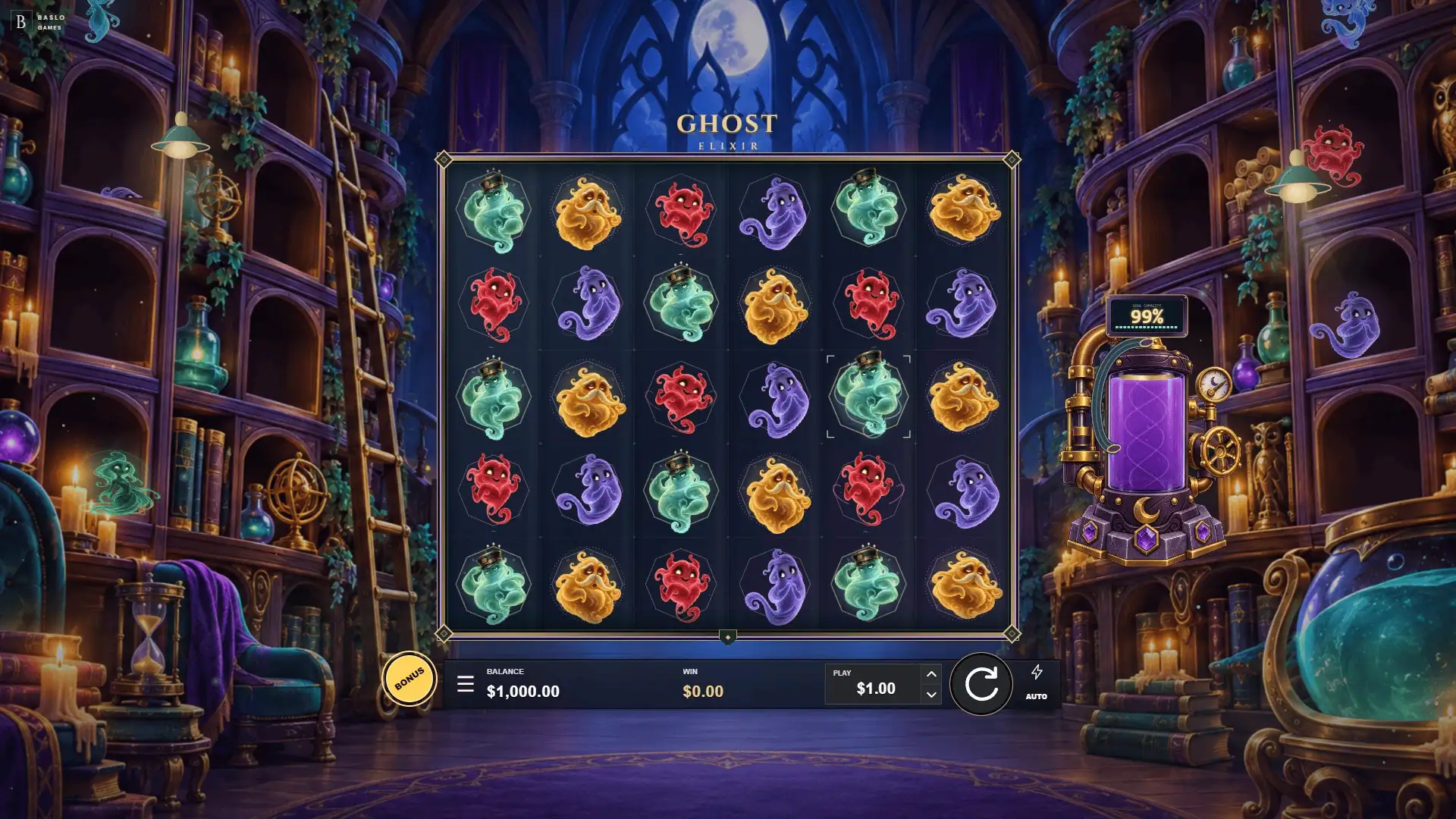 Ghost Elixir slot gameplay reels