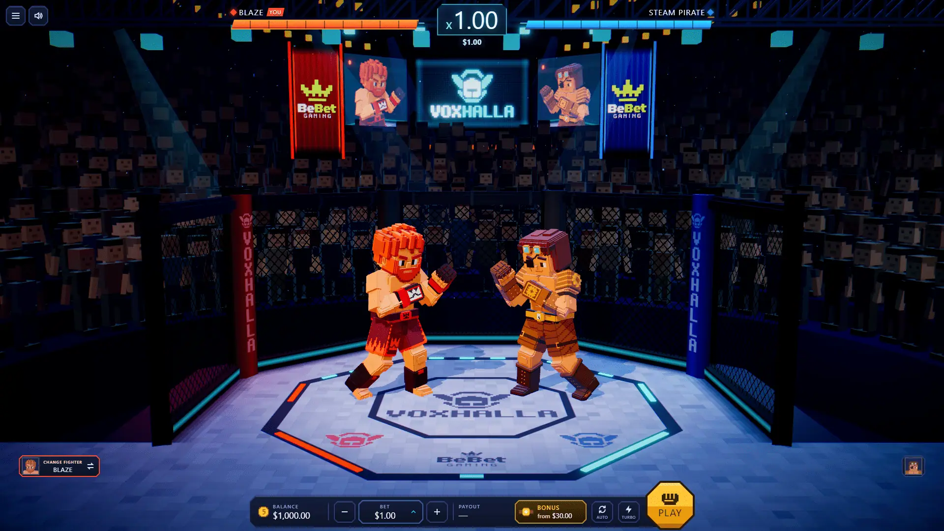 Voxhalla MMA slot gameplay reels