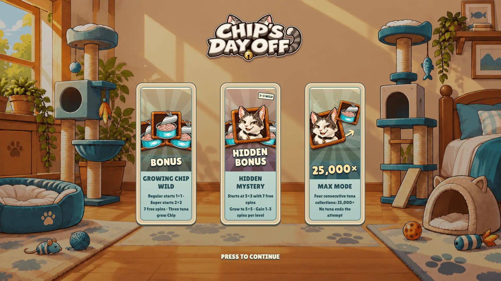 Chip's Day Off slot intro screen