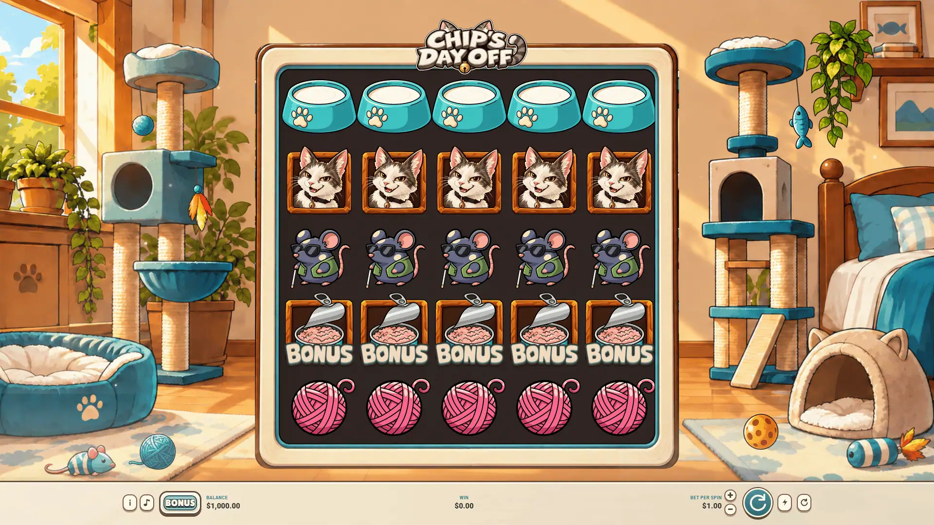 Chip's Day Off slot gameplay reels