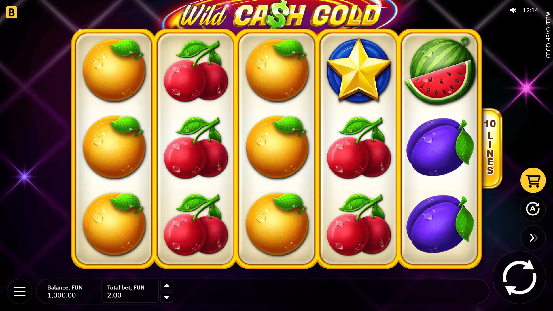 Wild Cash Gold slot gameplay reels