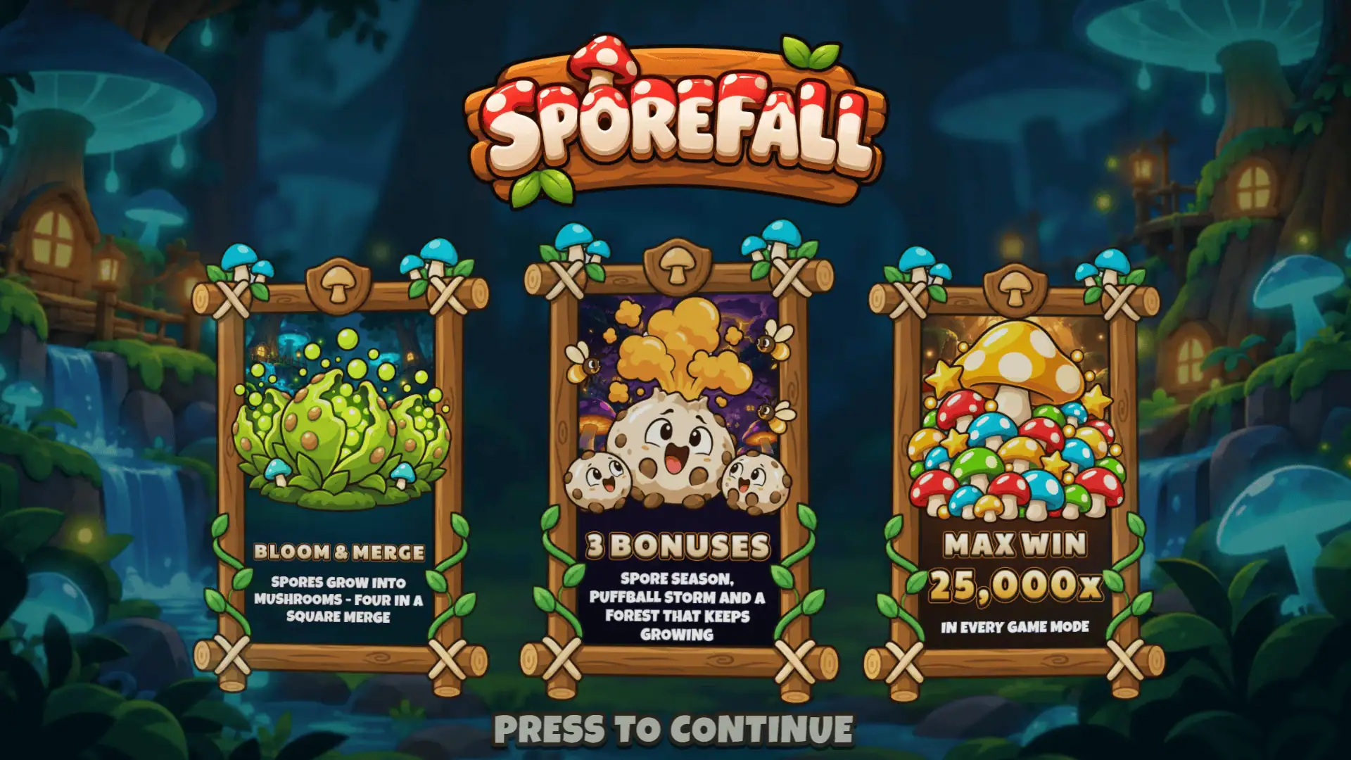 Sporefall slot intro screen