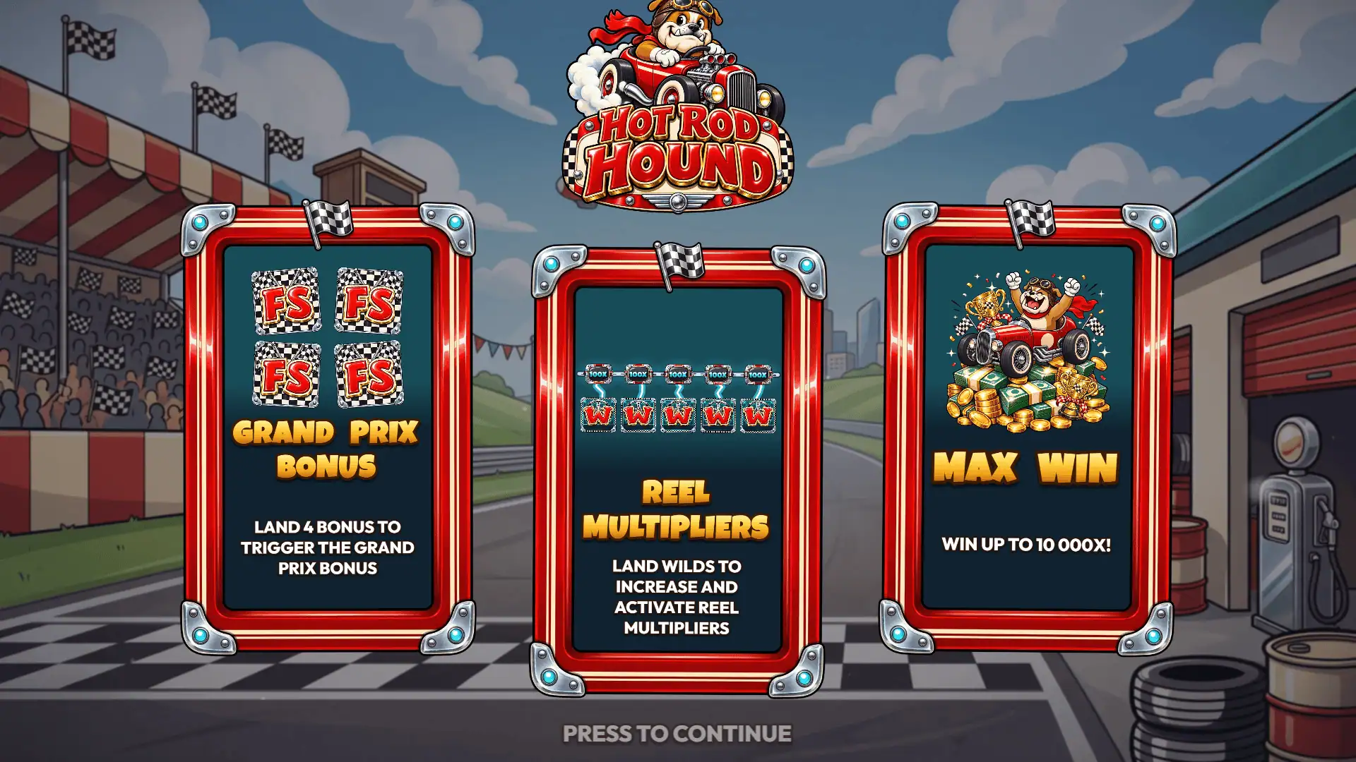 Hot Rod Hound slot intro screen