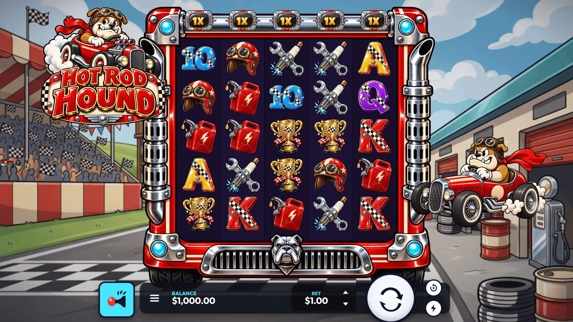 Hot Rod Hound slot gameplay reels