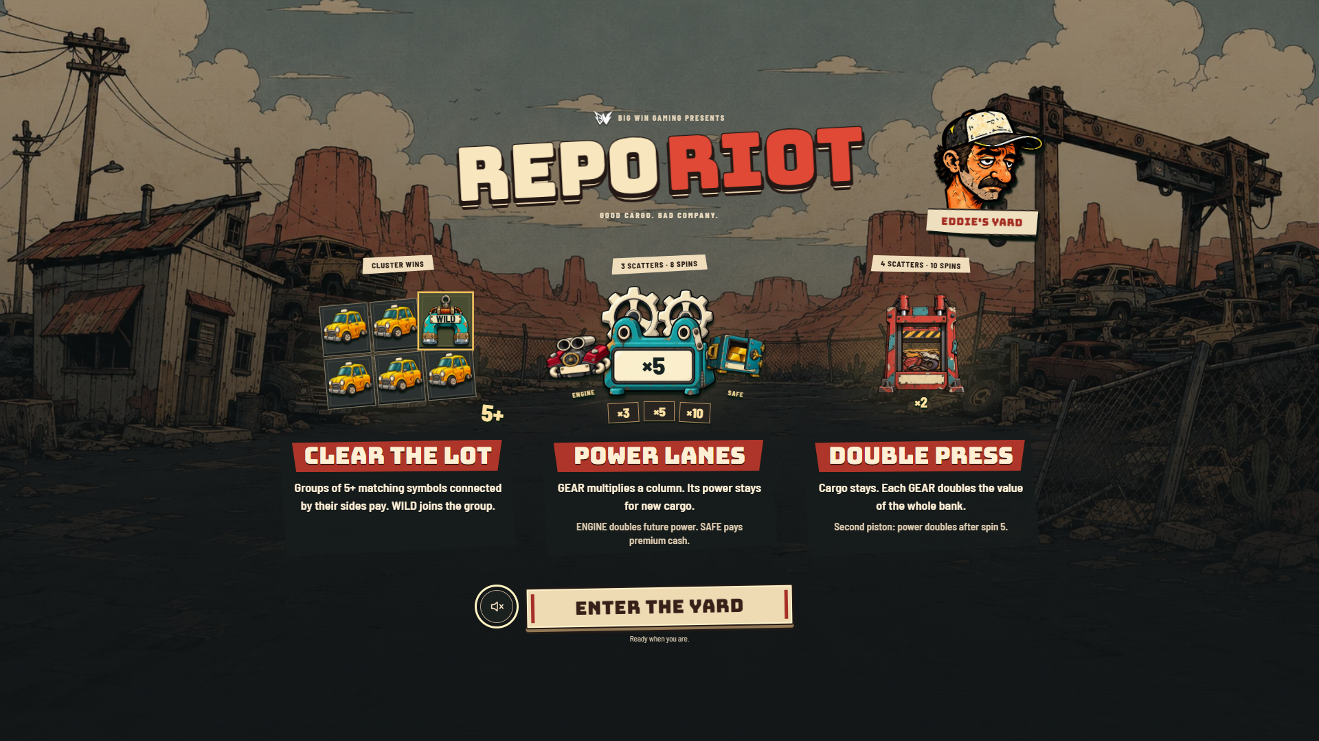 Repo Riot slot intro screen