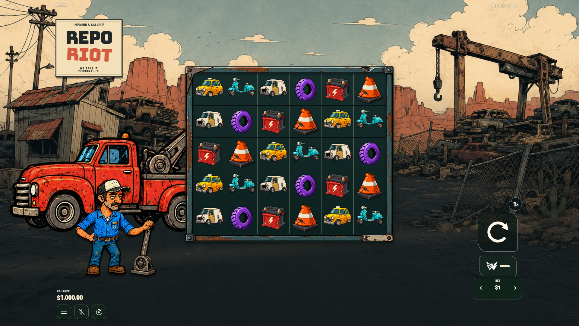 Repo Riot slot gameplay reels