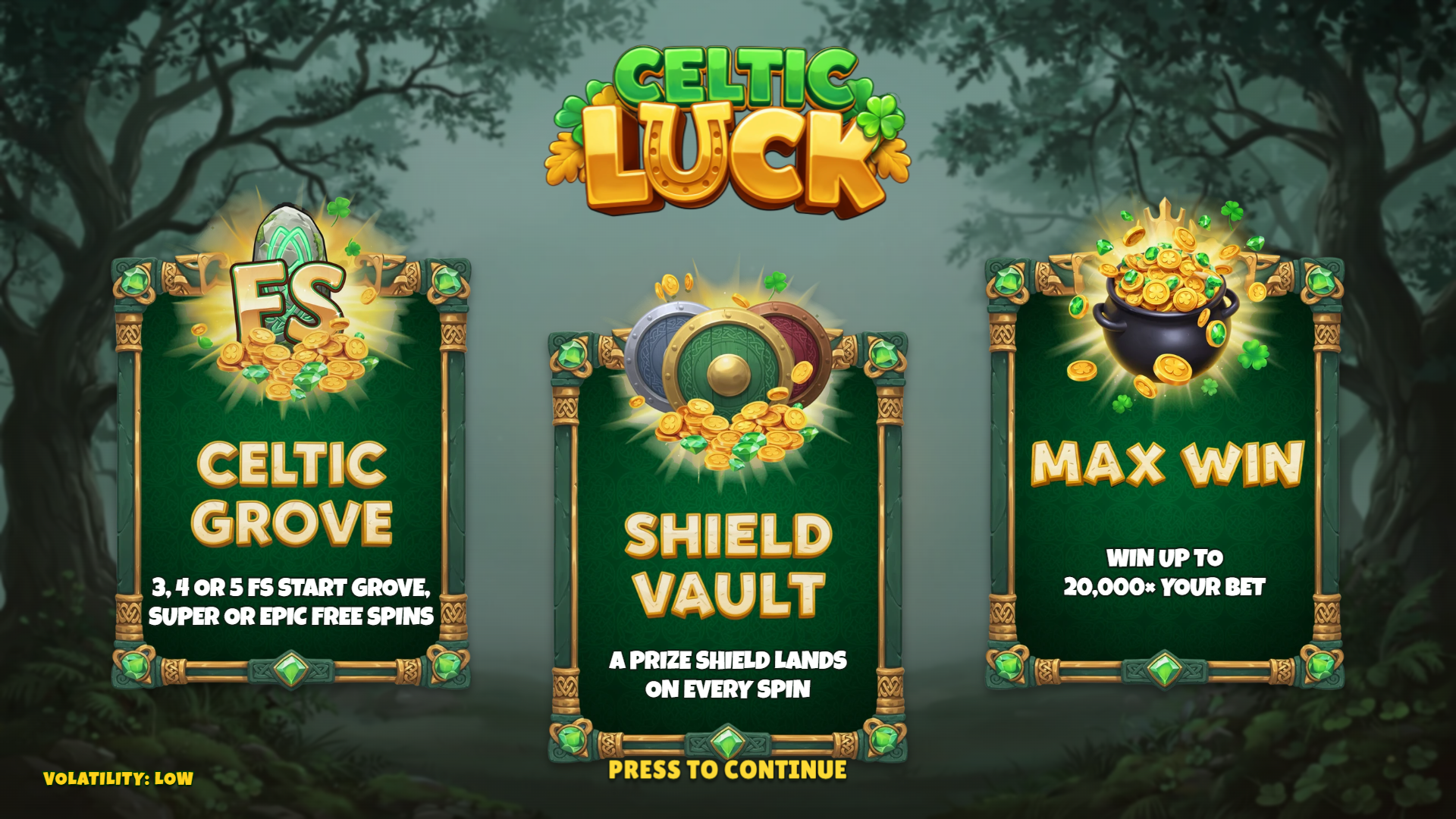Celtic Luck slot intro screen