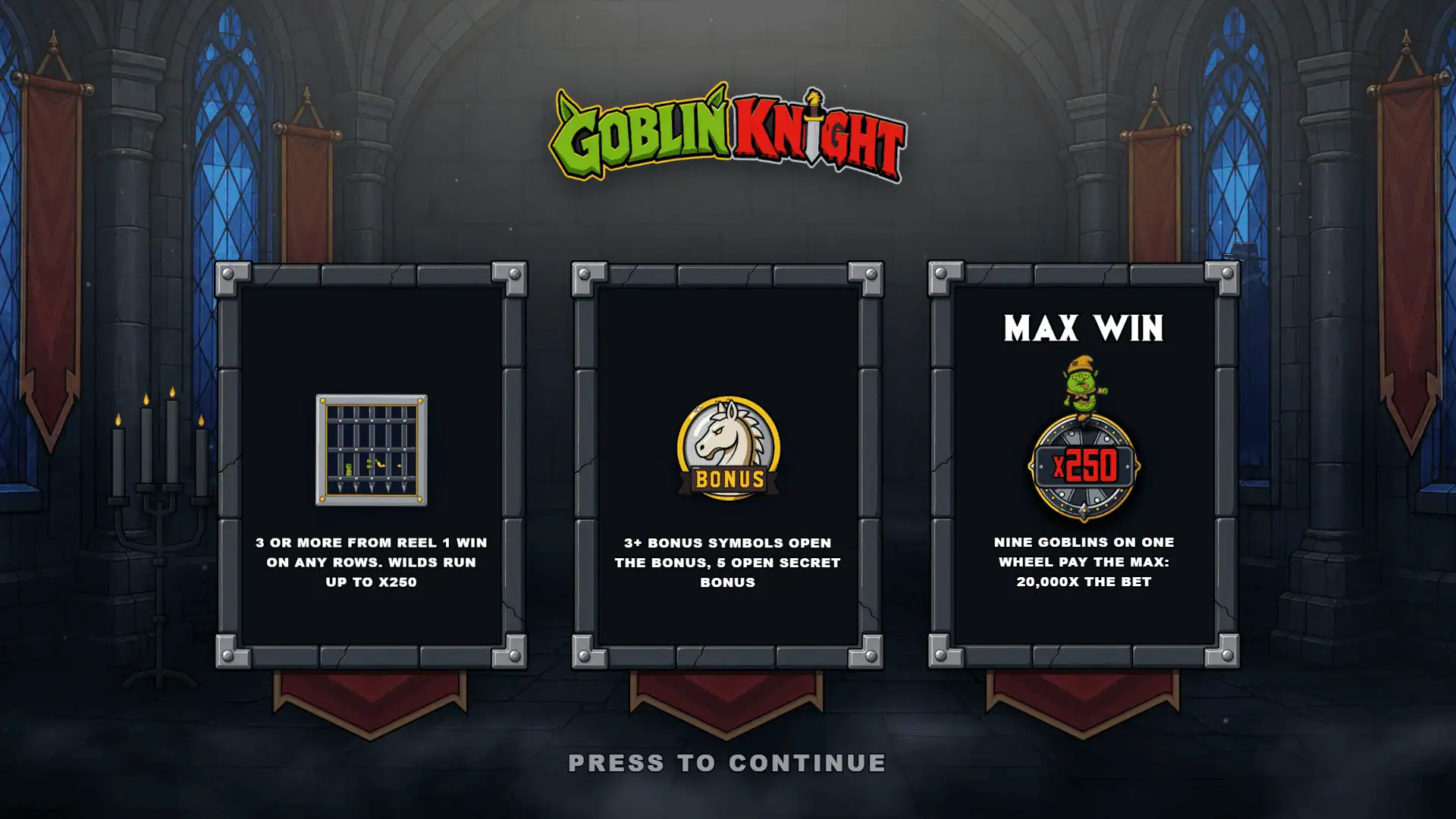 Goblin Knight slot intro screen
