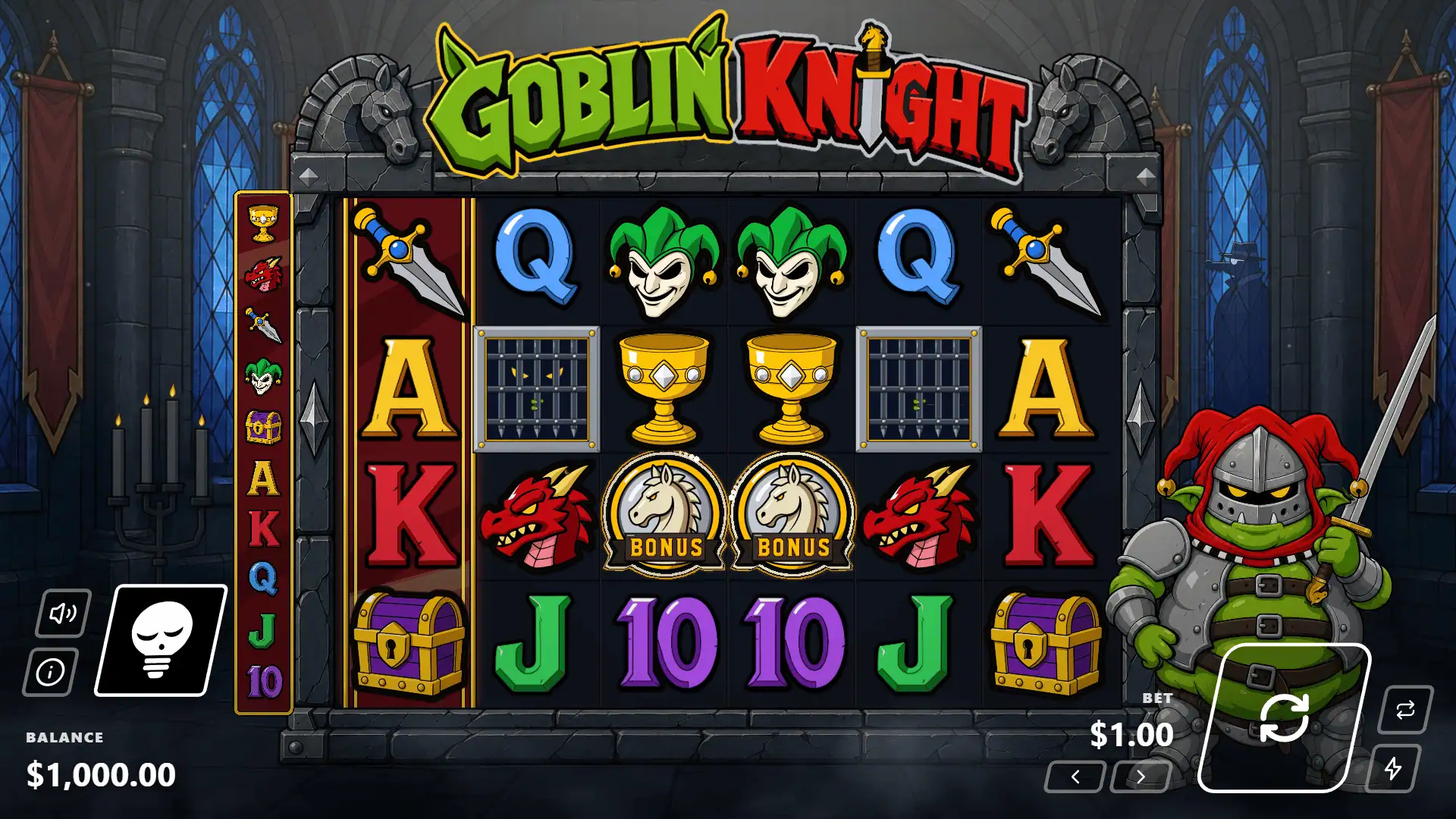 Goblin Knight slot gameplay reels
