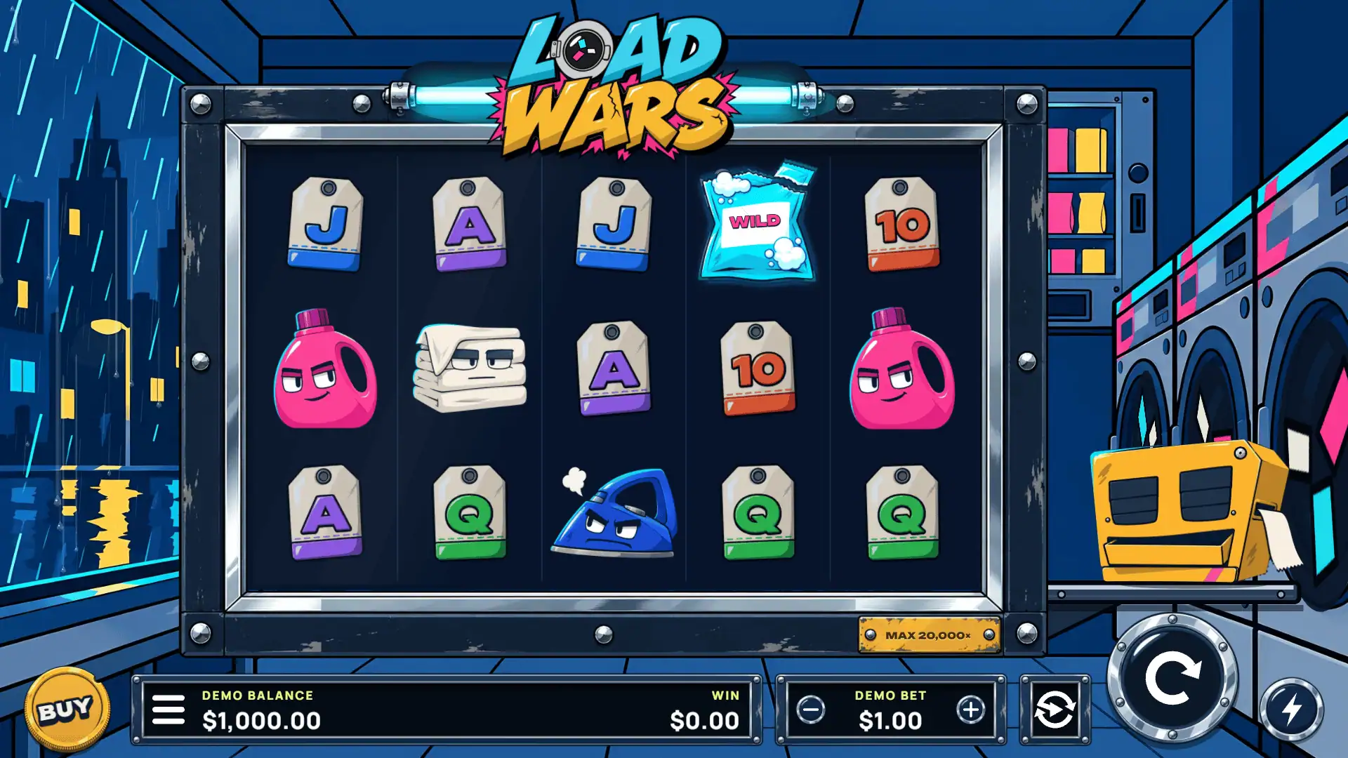 Load Wars slot gameplay reels