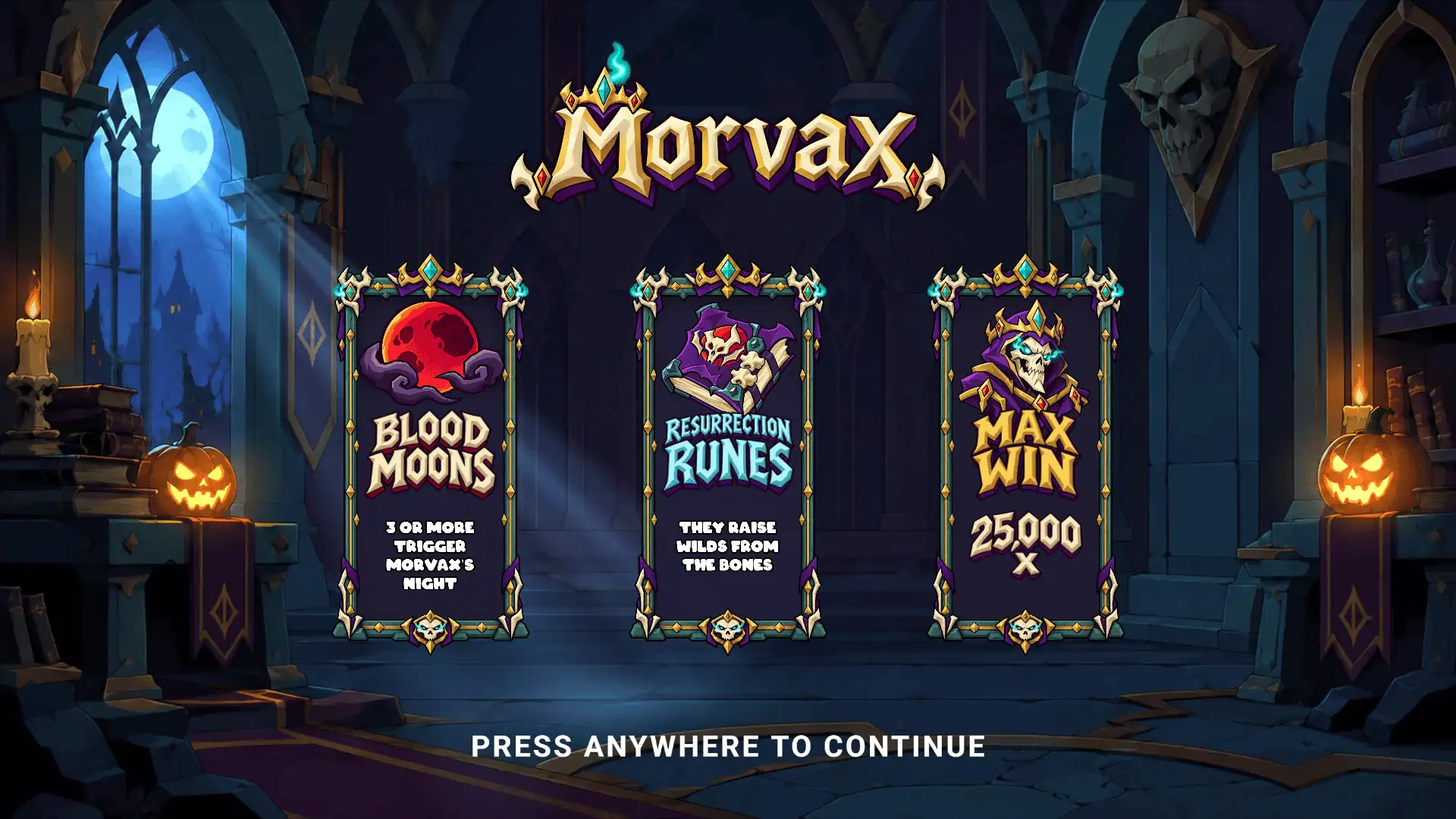 Morvax slot intro screen