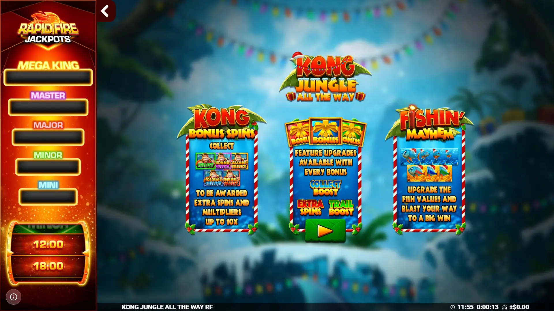 Kong Jungle All The Way slot intro screen
