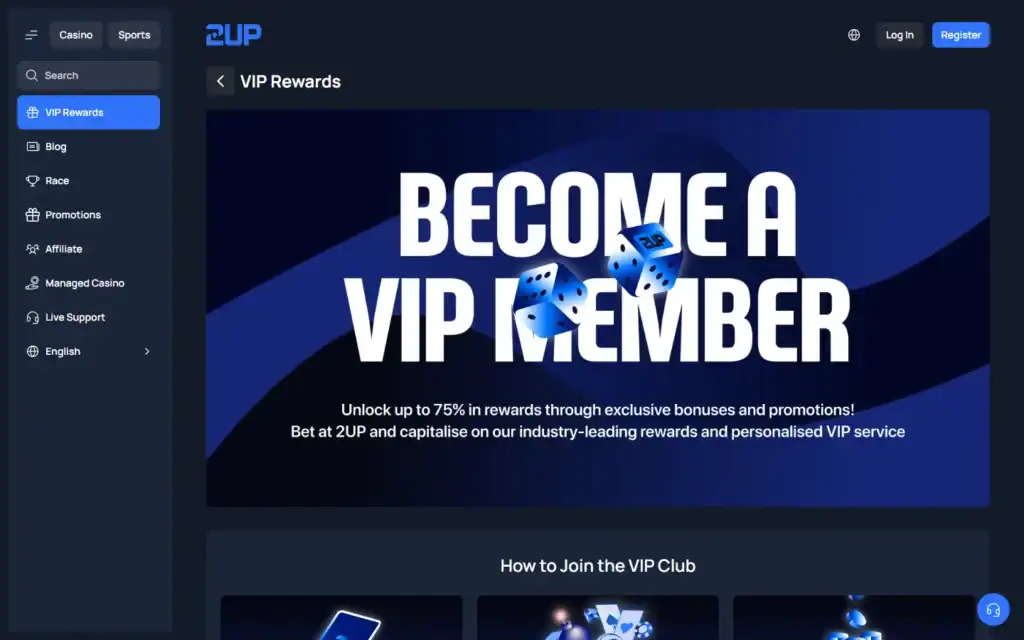 2up Casino: VIP