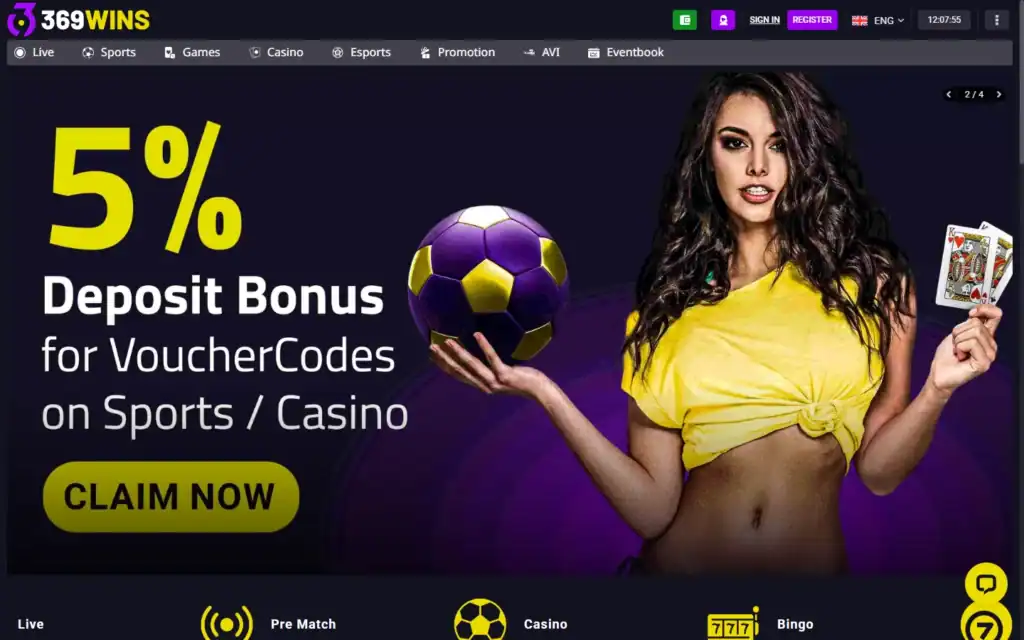 369WINS Casino: Homepage