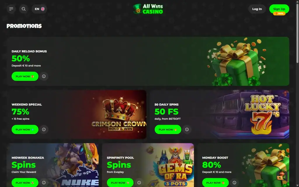 All Wins Casino: Bonus